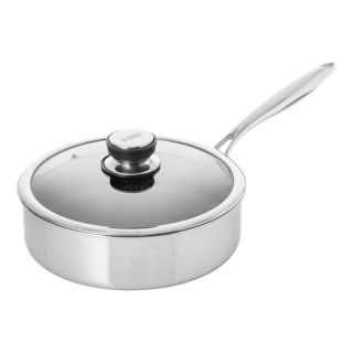 HENSSLERS Edelstahl- Schmorpfanne Ø 26cm inkl. Glasdeckel Wabenstruktur