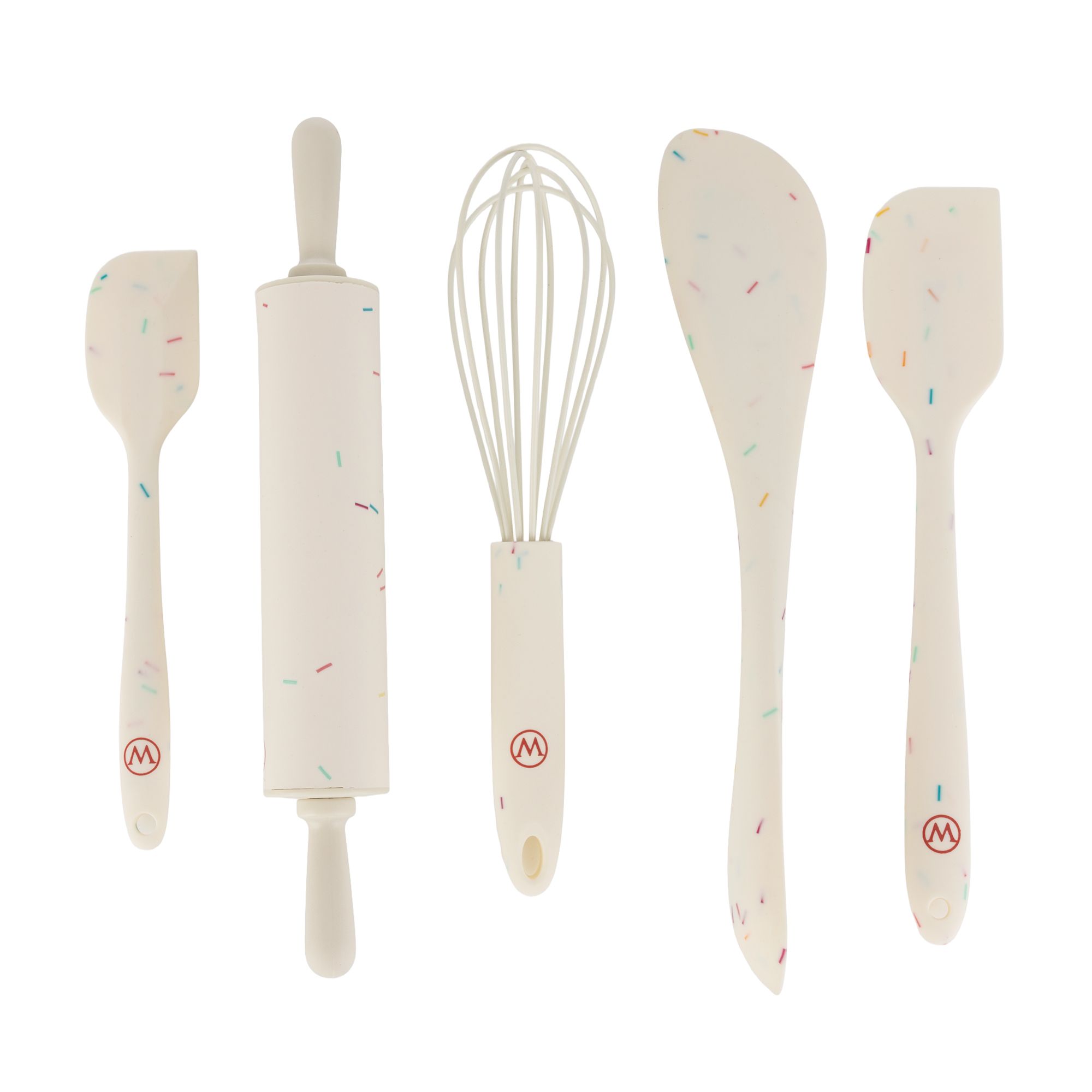 WILKINSON 1888 LTD 5tlg. Back-Set: 3 versch. Spatel, Schneebesen und Teigrolle aus Silikon