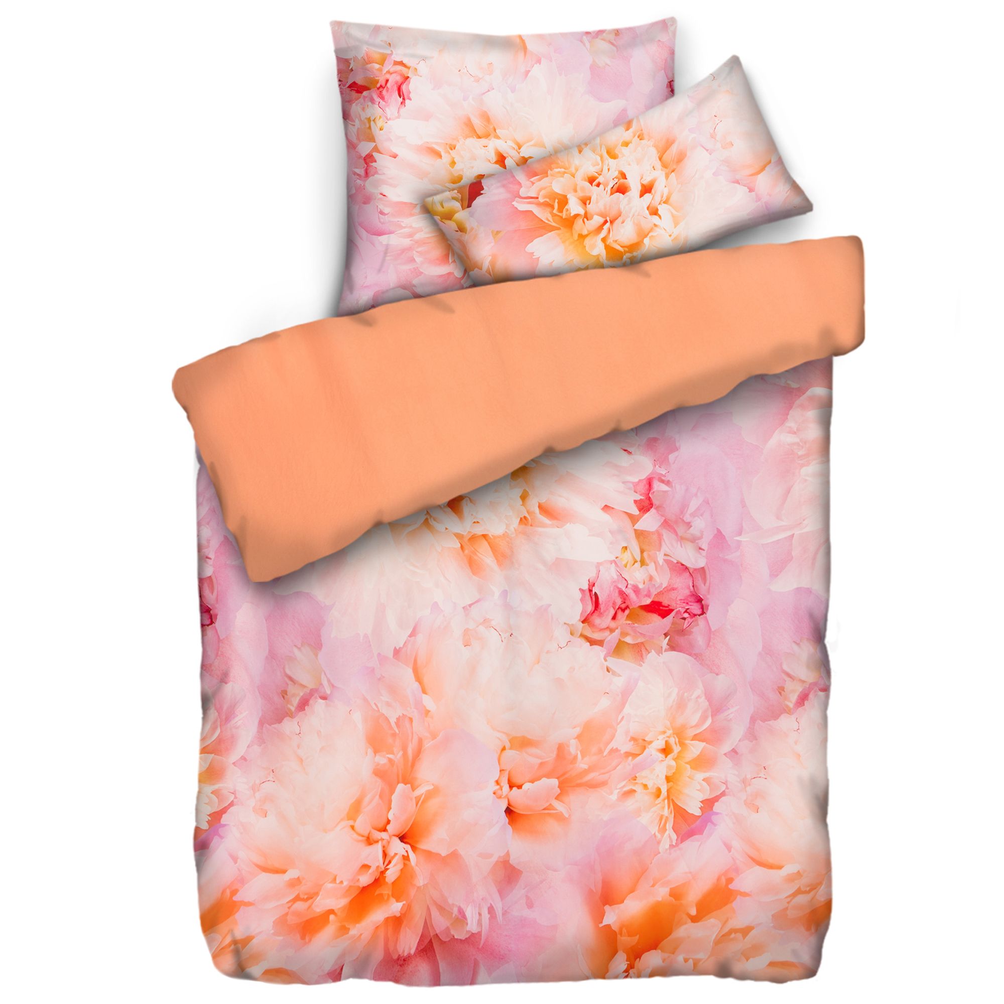 SOFT HARMONY Wendebettwäsche Pfingstrosen Mikrofaser samtweich Einzelbett, 3tlg.