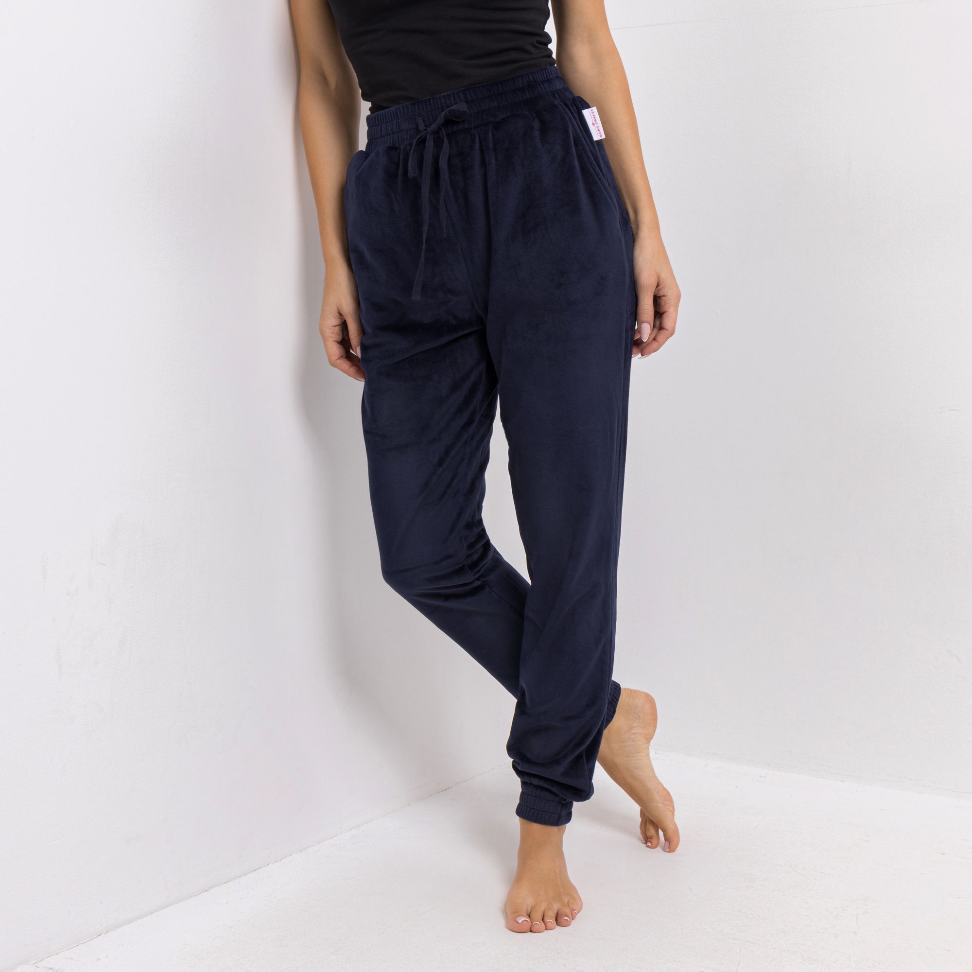 MONT CHALET Damen-Hose uni Mikrofaser Samtfell Seitentaschen