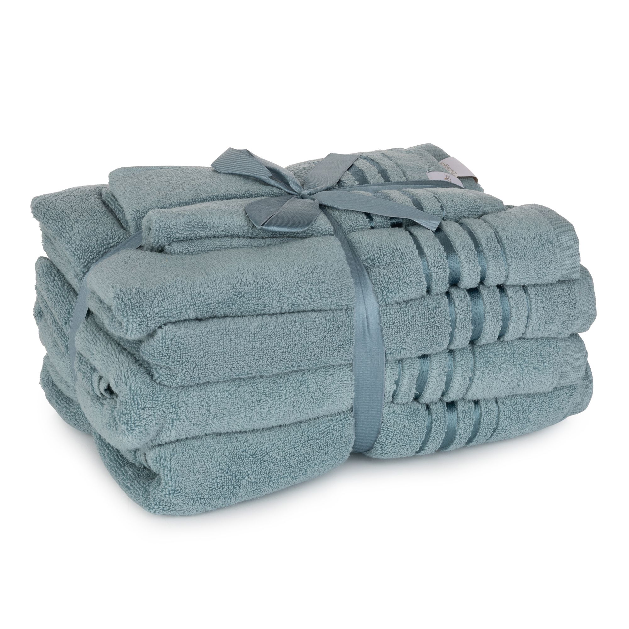 NACHTIGALL Handtuch-Set, 6tlg. uni mit Glanzstreifen 100% Baumwolle besonders weich