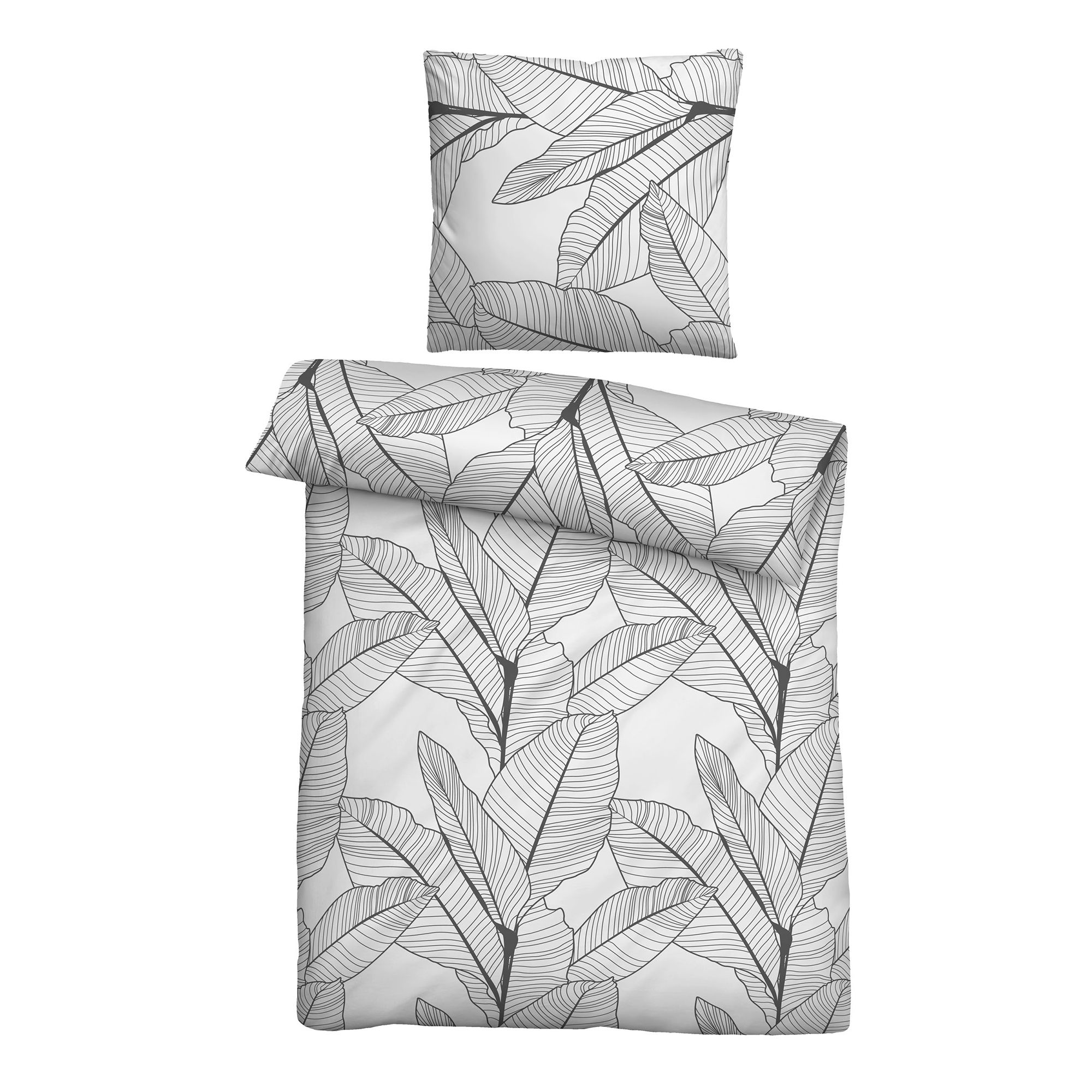 Castell® Bettwäsche Blätter Baumwoll Seersucker Einzelbett, 2tlg.