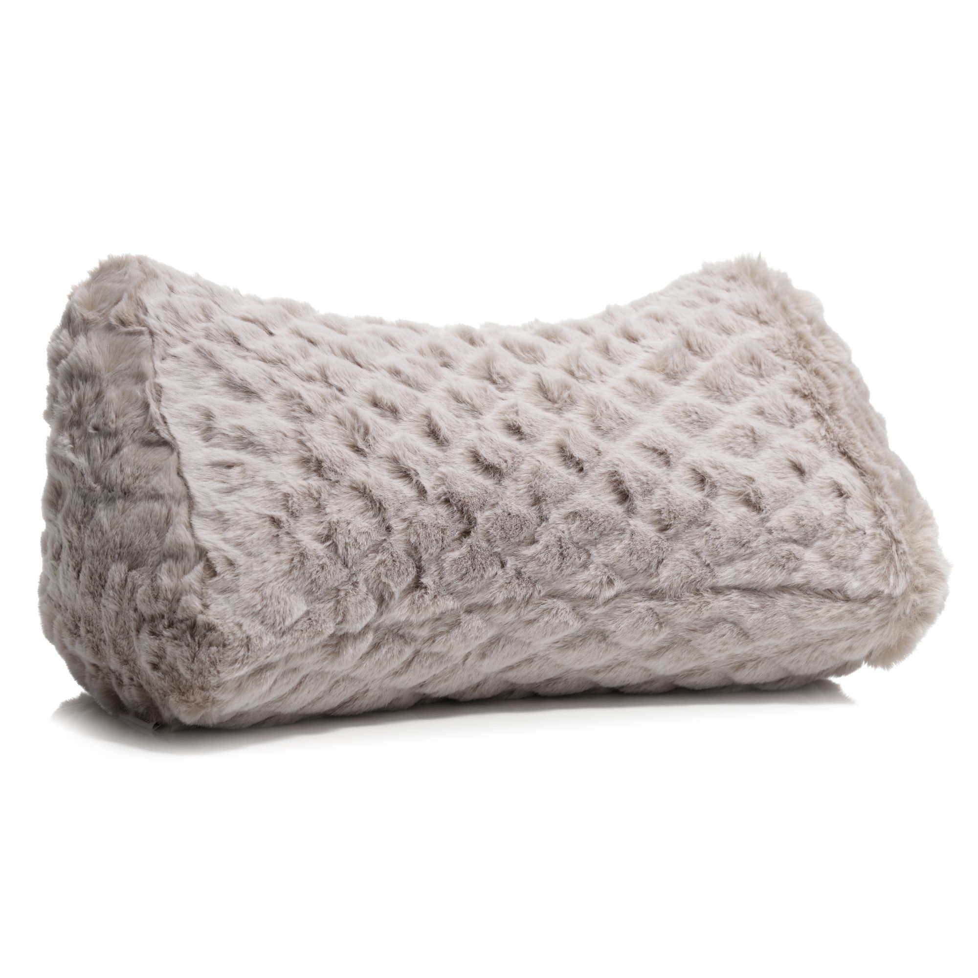 MONT CHALET Premium-Lesekissen Lammfell-Imitat Diamant-Jacquard gefüllt, ca. 25x40cm