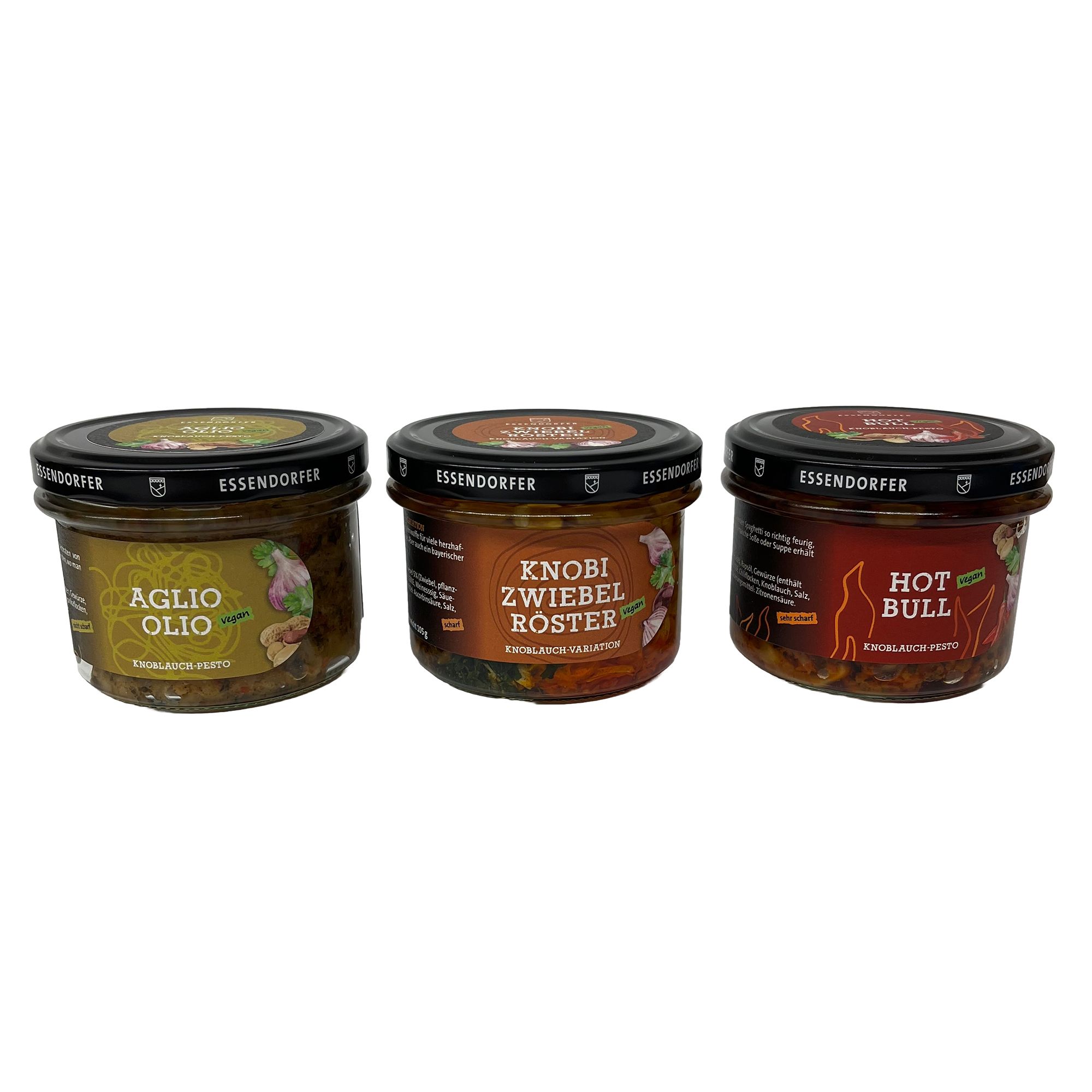 ESSENDORFER Knoblauch Set 3 versch. Aufstriche zum Verfeinern Inhalt 550g