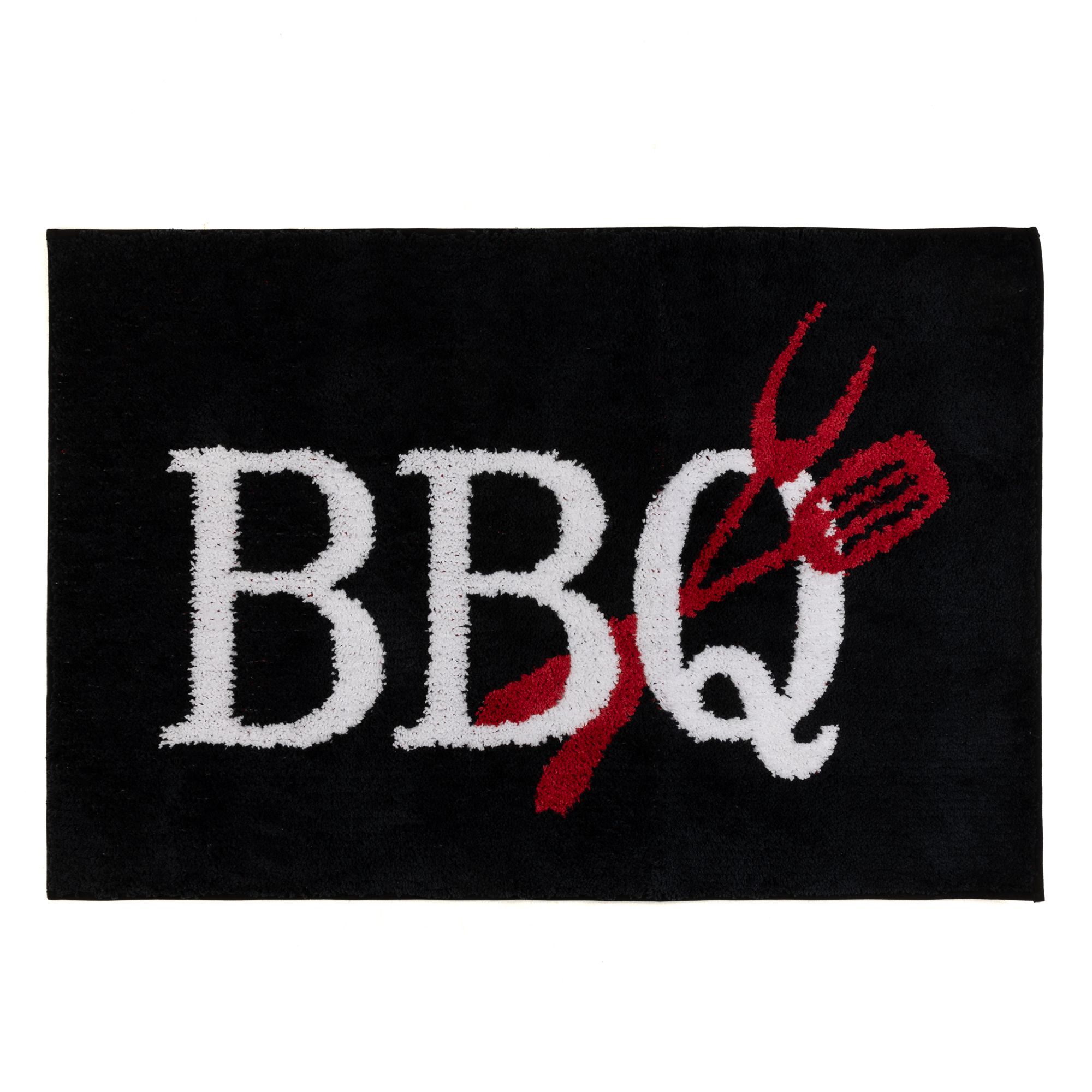 CASA FONDO Grillmatte BBQ-Schriftzug Mikrofaser waschbar, 80x120cm