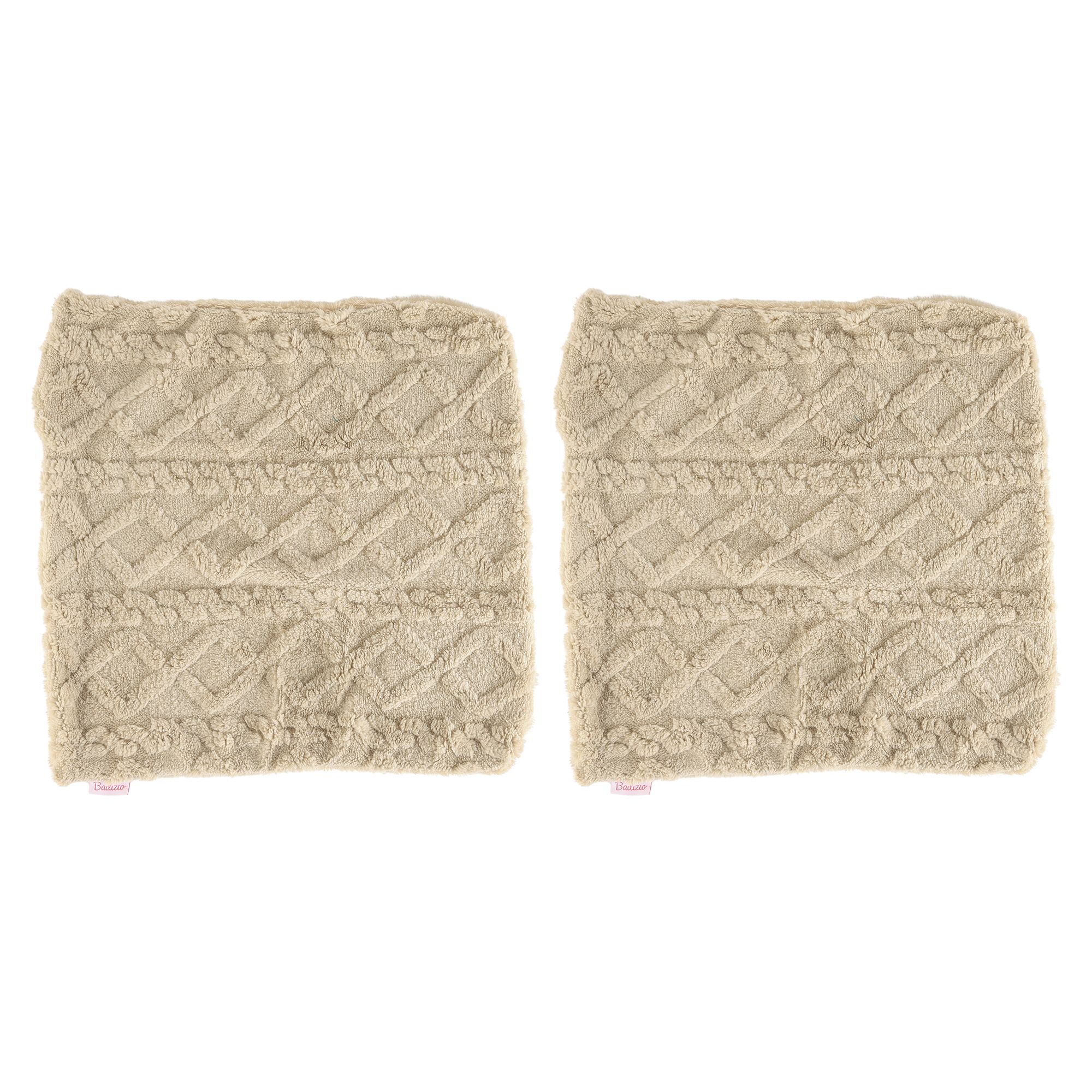 BADIZIO Classic 2 Kissenhüllen Jacquard-Design Mikrofaser Plüsch waschbar, ca. 50x50cm