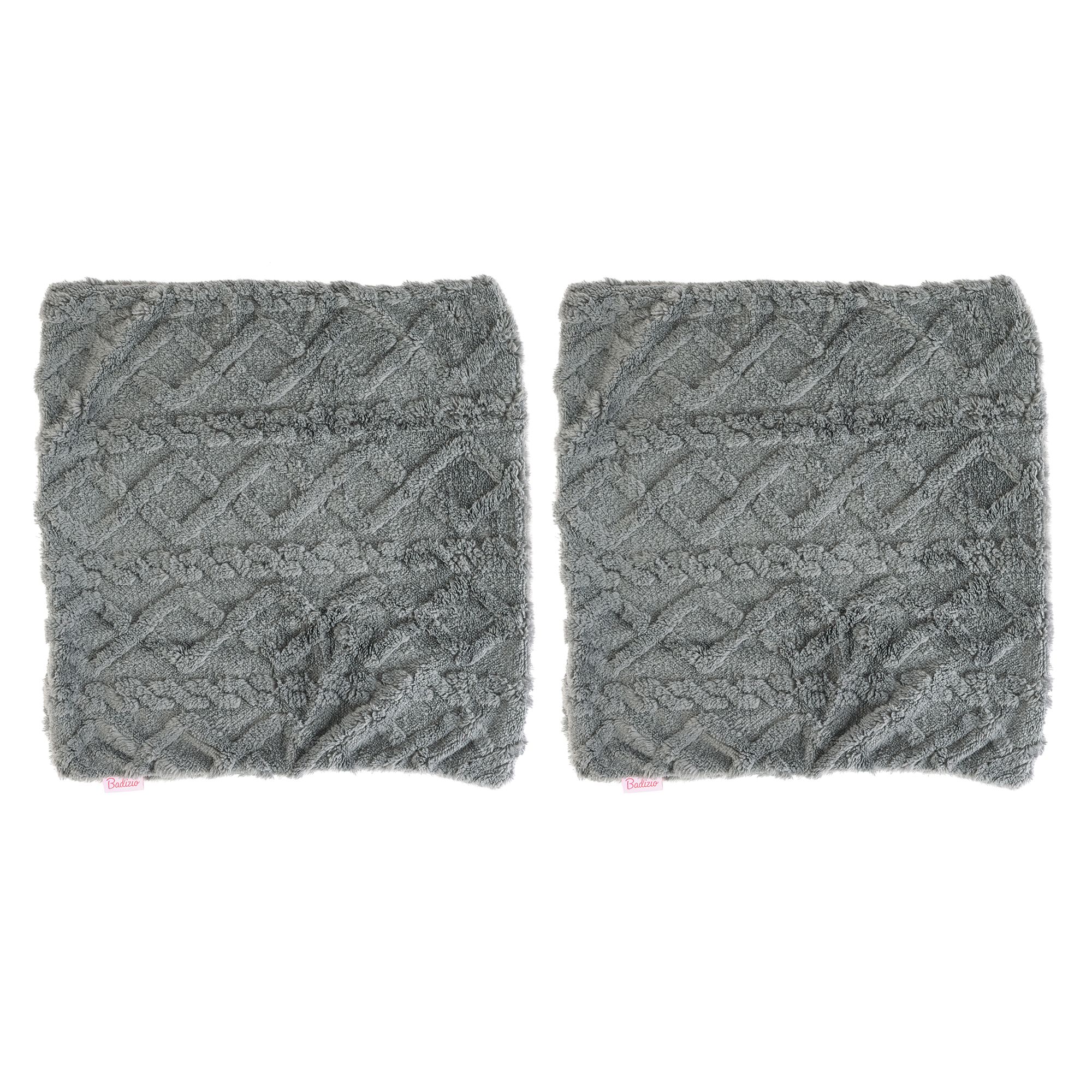 BADIZIO Classic 2 Kissenhüllen Jacquard-Design Mikrofaser Plüsch waschbar, ca. 50x50cm