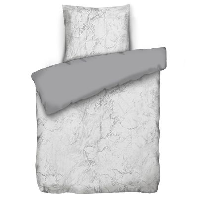 NORTHERN NIGHTS BW Mako-Satin Bettwäsche Marmor Einzelbett, 2tlg.