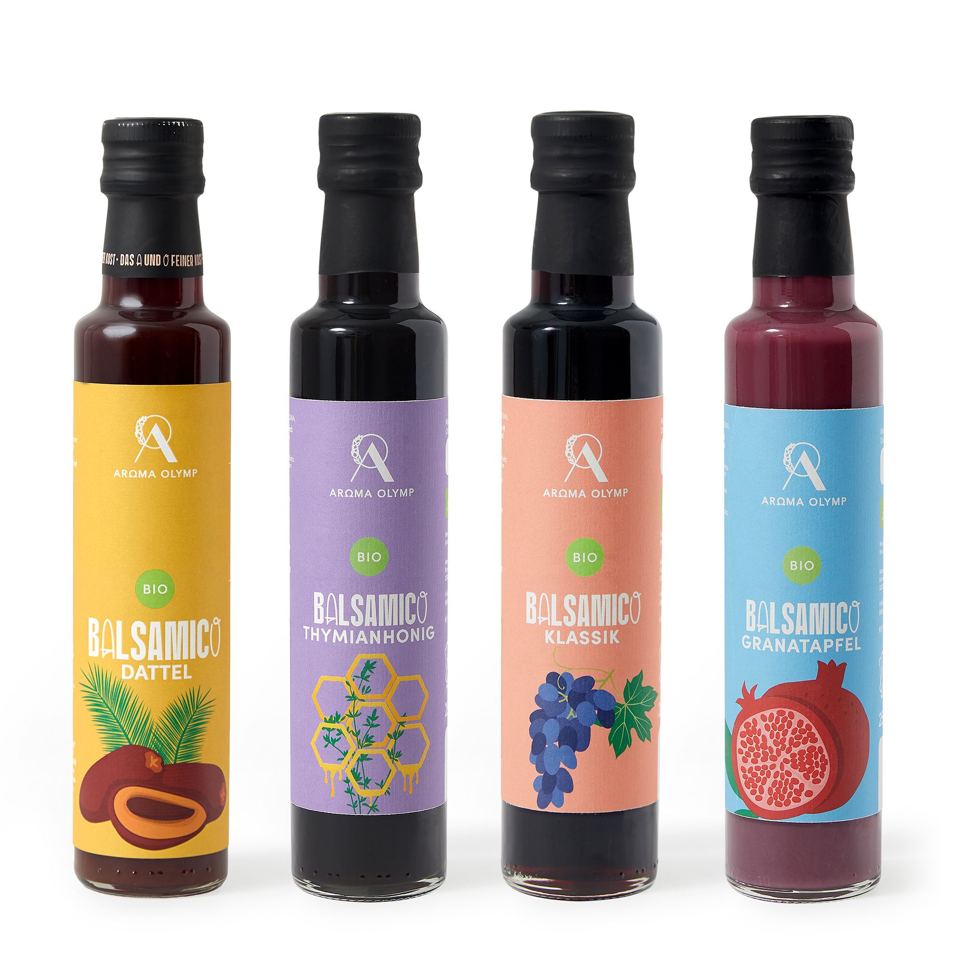 AROMA OLYMP Bio Balsamico Set 4 versch. Sorten Set exklusiv bei QVC Inhalt 1.000ml