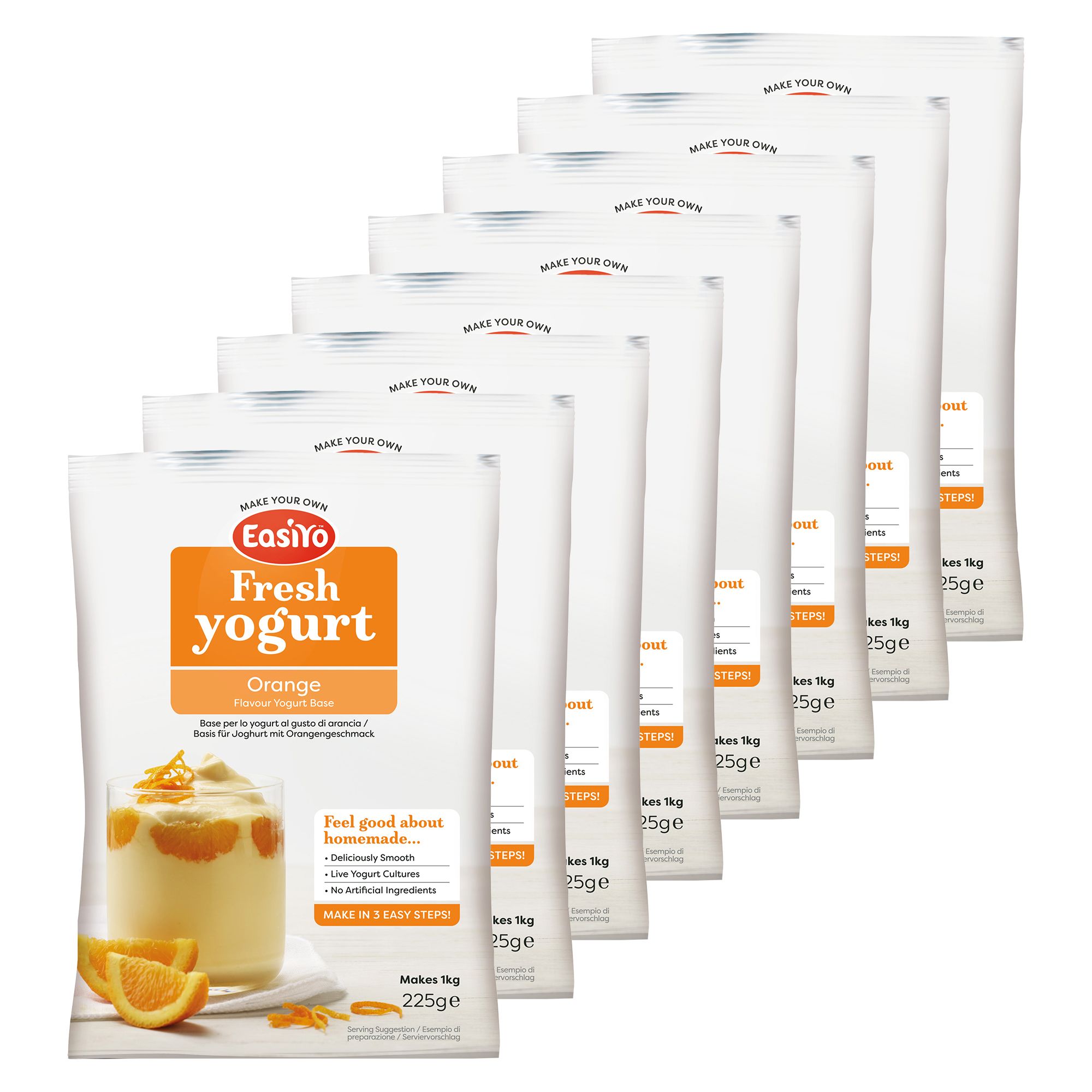 EASIYO Joghurtpulver 8 Beutel für 8kg Fruchtjoghurt Orange