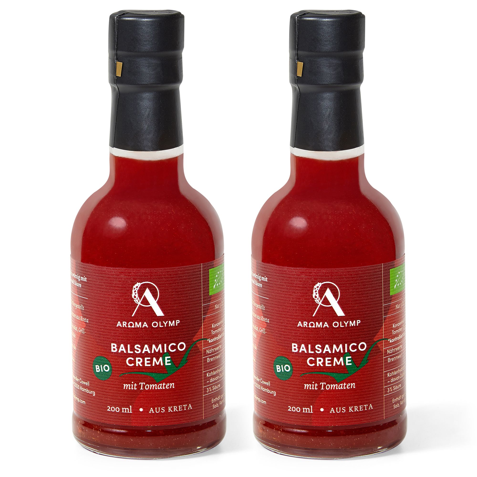 AROMA OLYMP Bio Balsamico Cremes mit Tomate aus Kreta Inhalt 2x 200ml ...