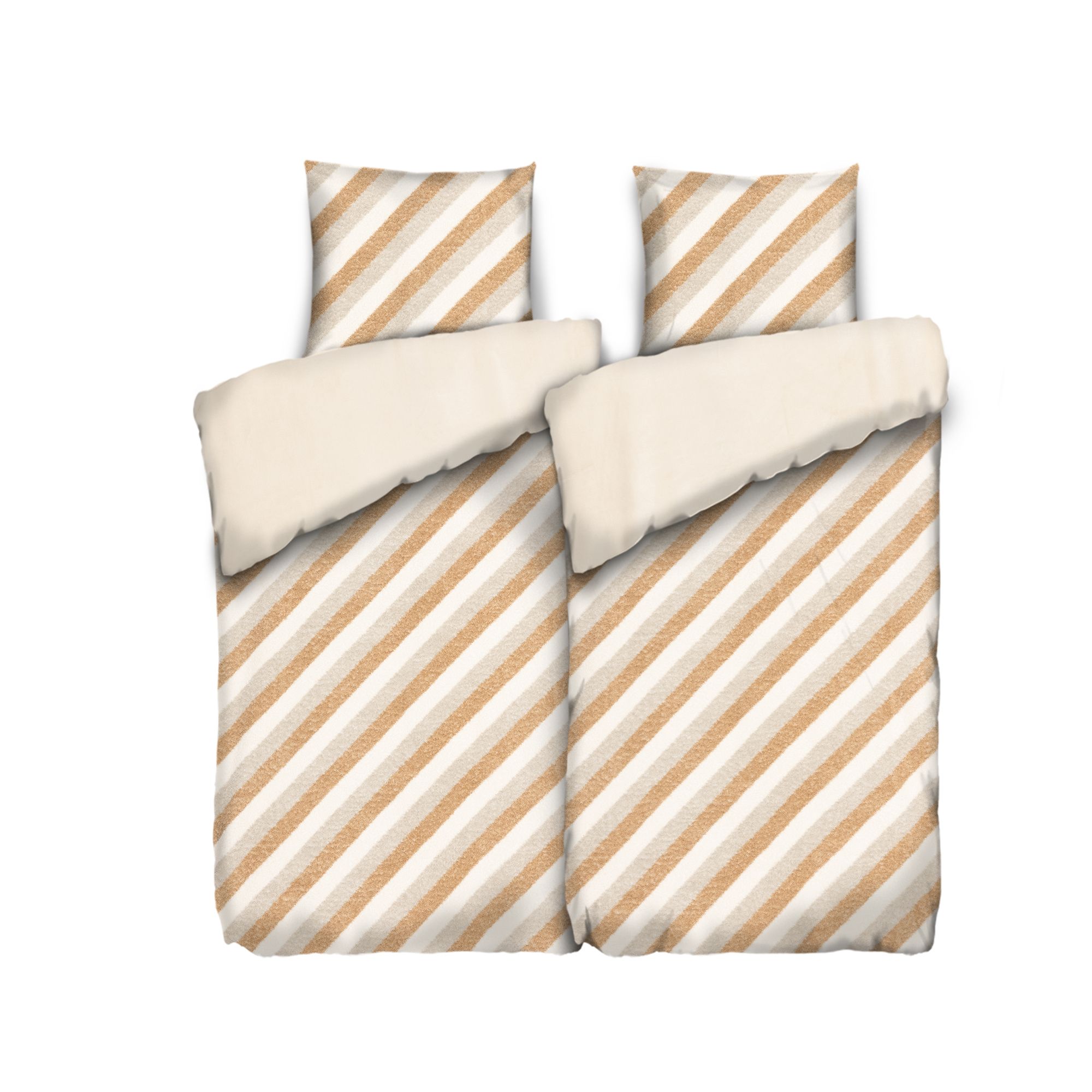 COZEE HOME Wendebettwäsche Diagonalstreifen MF Soft Bouclé Doppelbett, 4tlg.