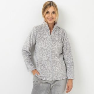 MONT CHALET bedruckte Damen-Jacke Designauswahl Mikrofaser Chinchilla Stehkragen & Taschen