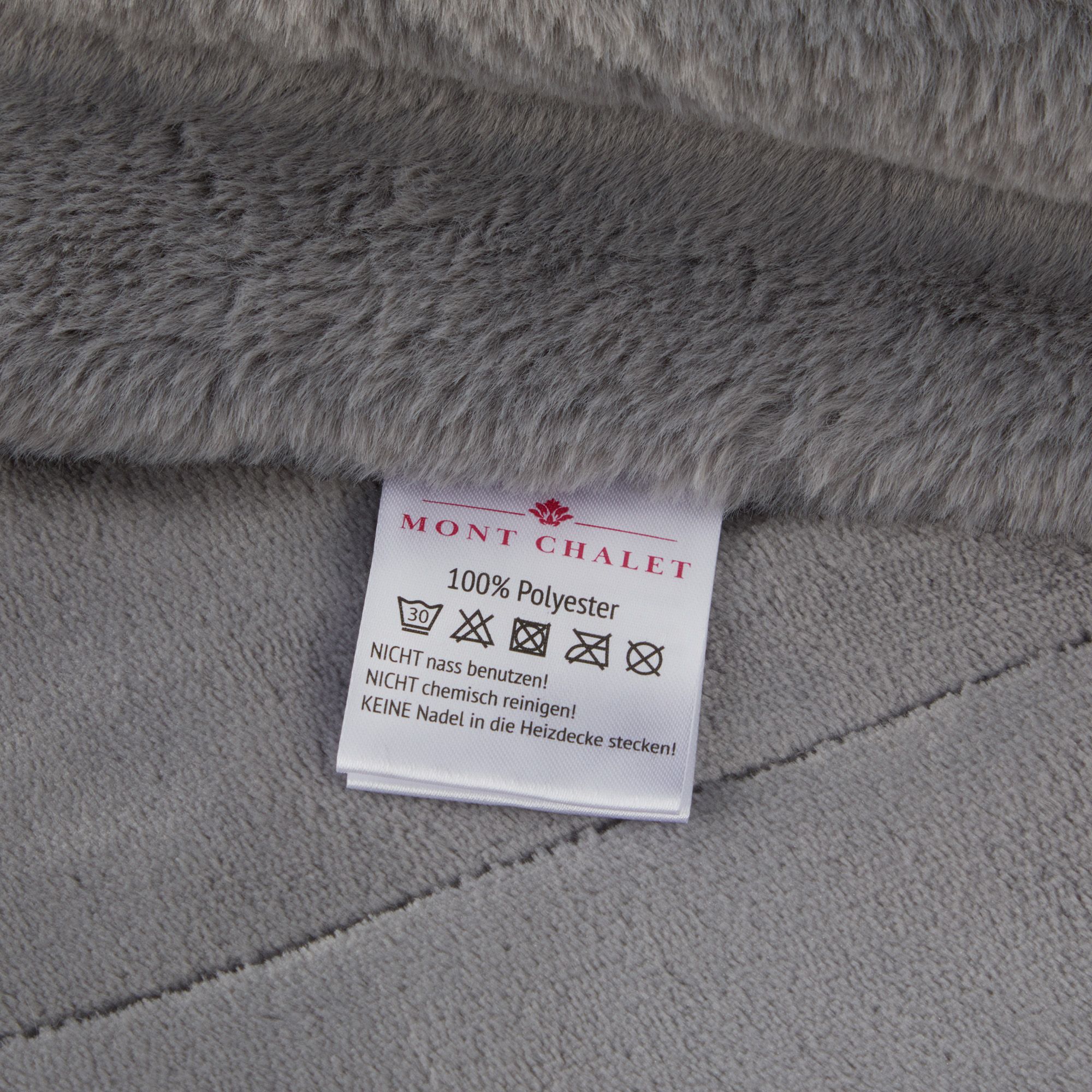 MONT CHALET - Beheizbare Decke aus Fellimitat mit Timerfunktion -  ca.130x180cm 