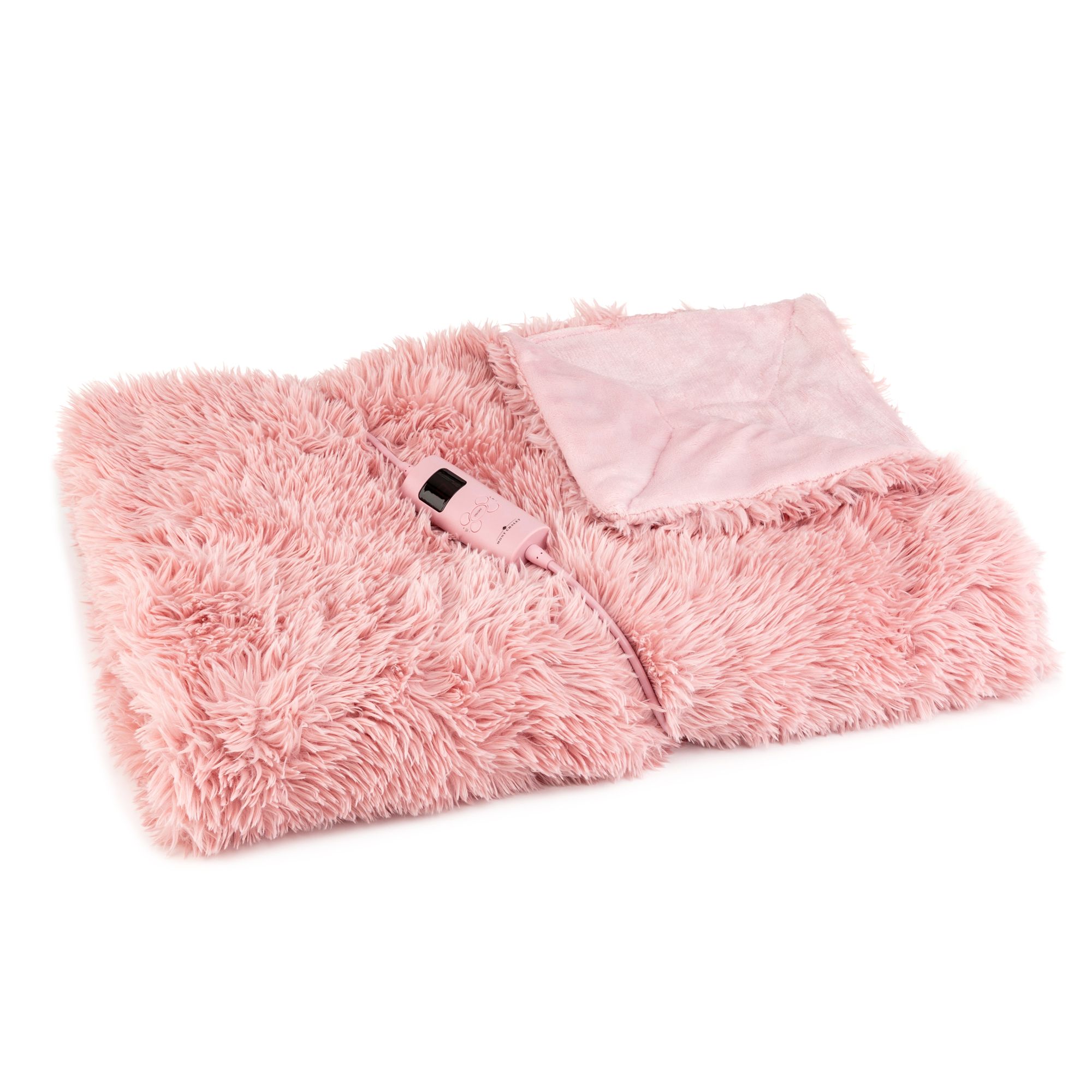 MONT CHALET Fellimitat-Heizdecke uni Hochflor 9 Timerstufen waschbar, 130x180cm