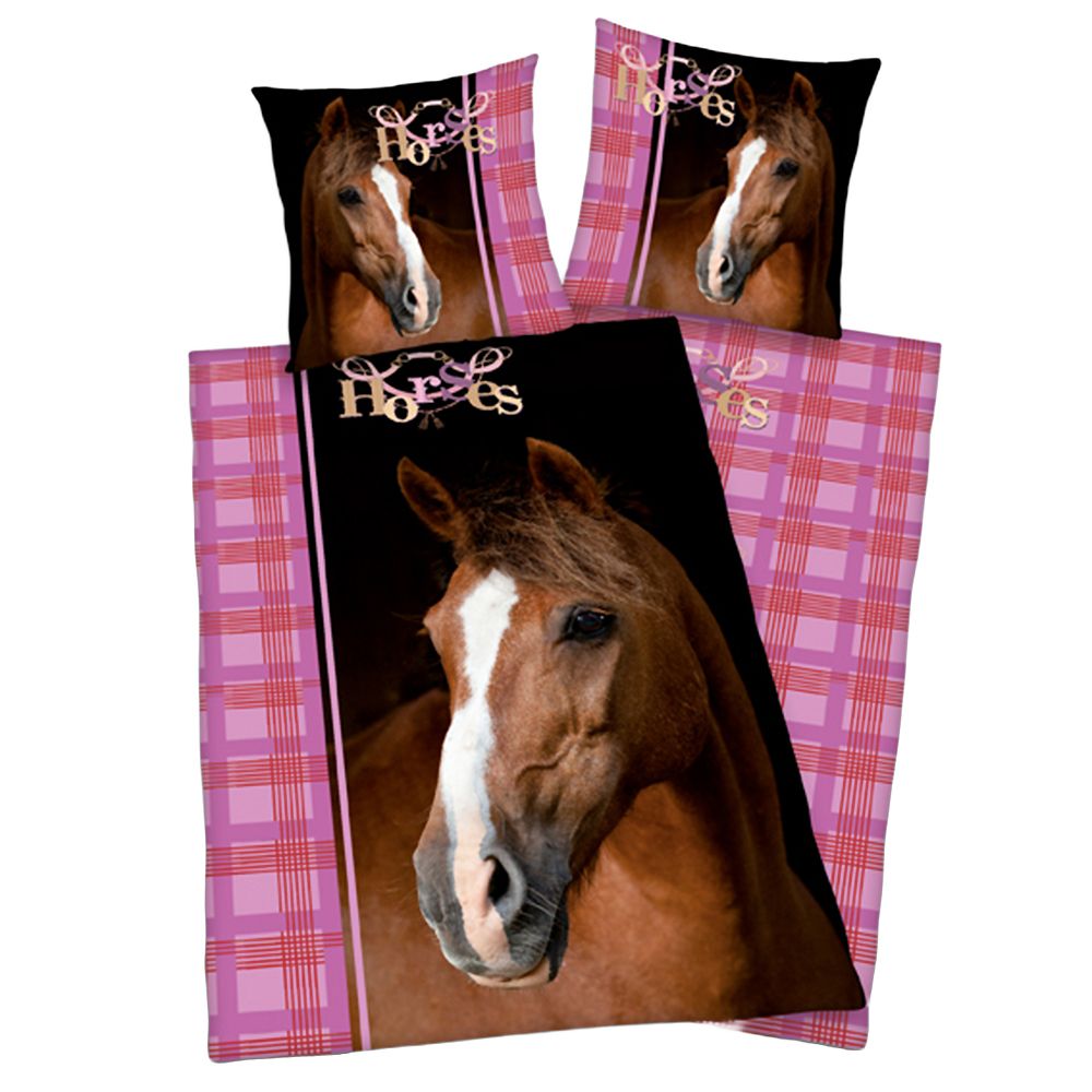 Young Collection Wendebettwäsche Pferde-Motiv Baumwoll Renforcé Einzelbett, 2tlg.