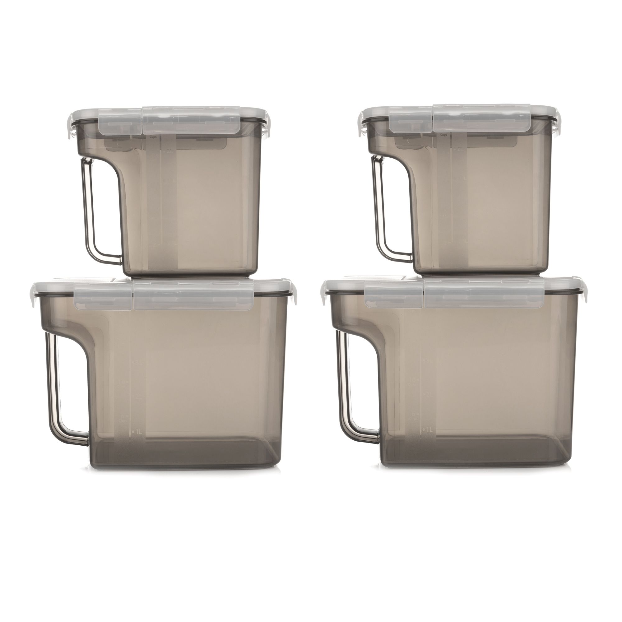 LocknLock 4 Frischhaltedosen mit Henkel 2x2,5L und 2x5L Gesamtvolumen 15L