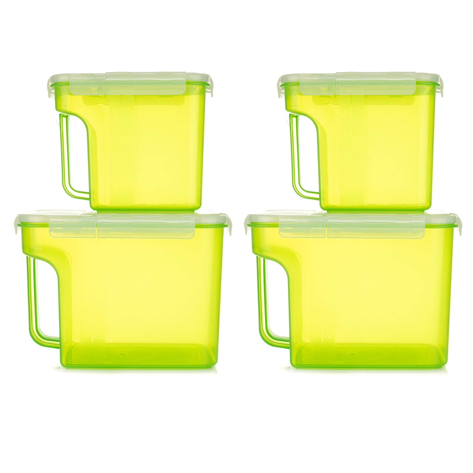 LocknLock 4 Frischhaltedosen mit Henkel 2x2,5L und 2x5L Gesamtvolumen 15L