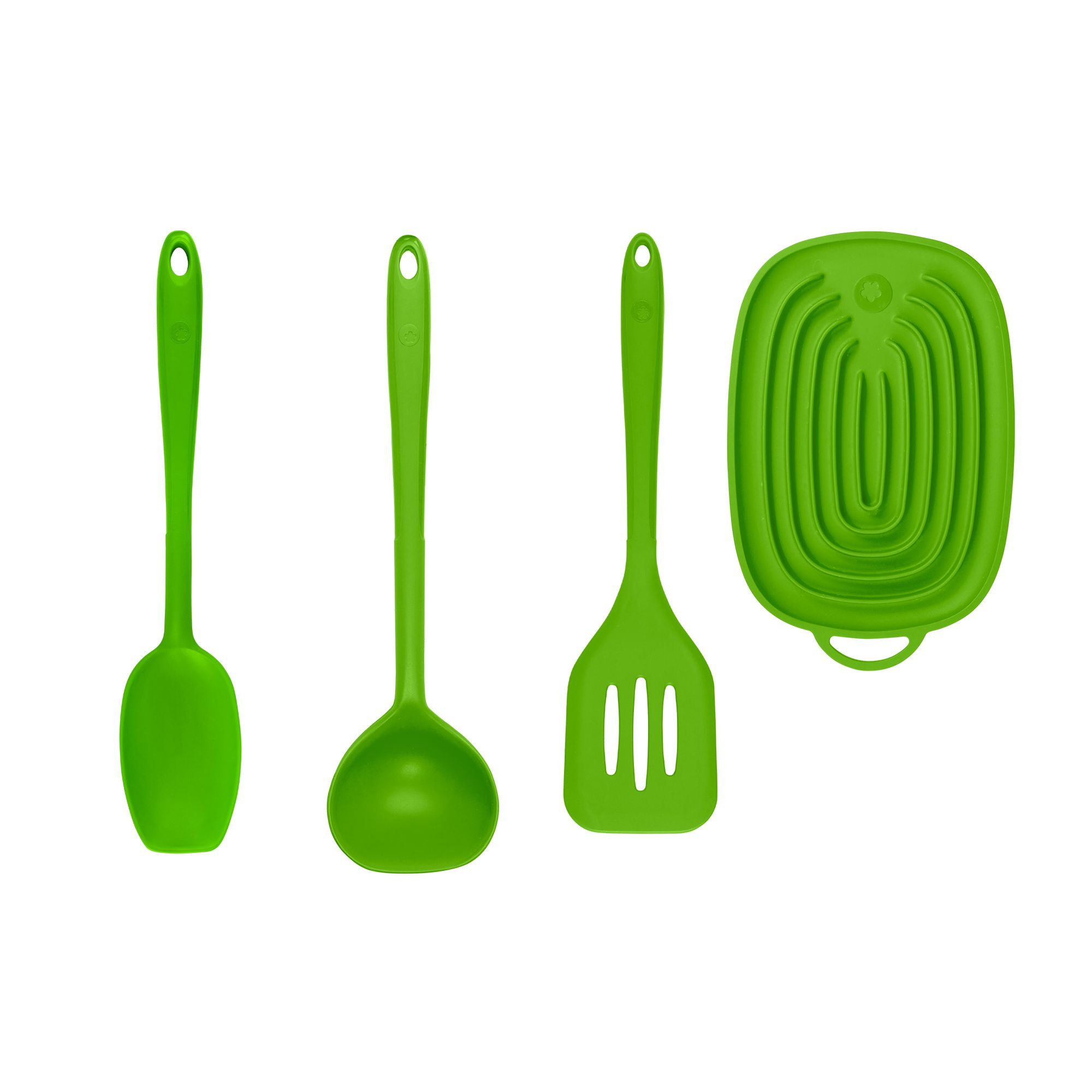 KOCHBLUME® Küchenhelfer-Set Saucenlöffel L, Schöpfkelle L, Flex- Wender & Multiablage