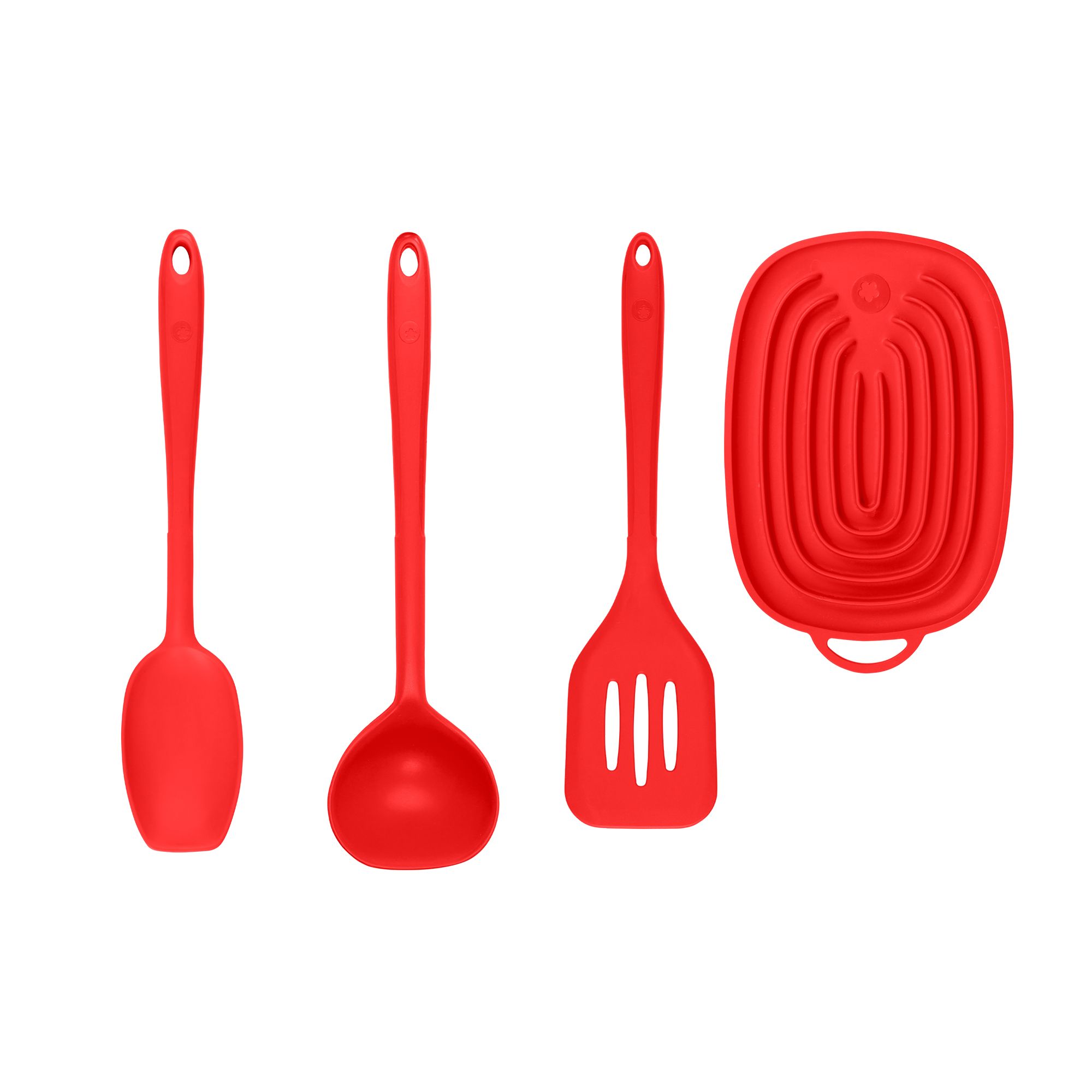 KOCHBLUME® Küchenhelfer-Set Saucenlöffel L, Schöpfkelle L, Flex- Wender & Multiablage