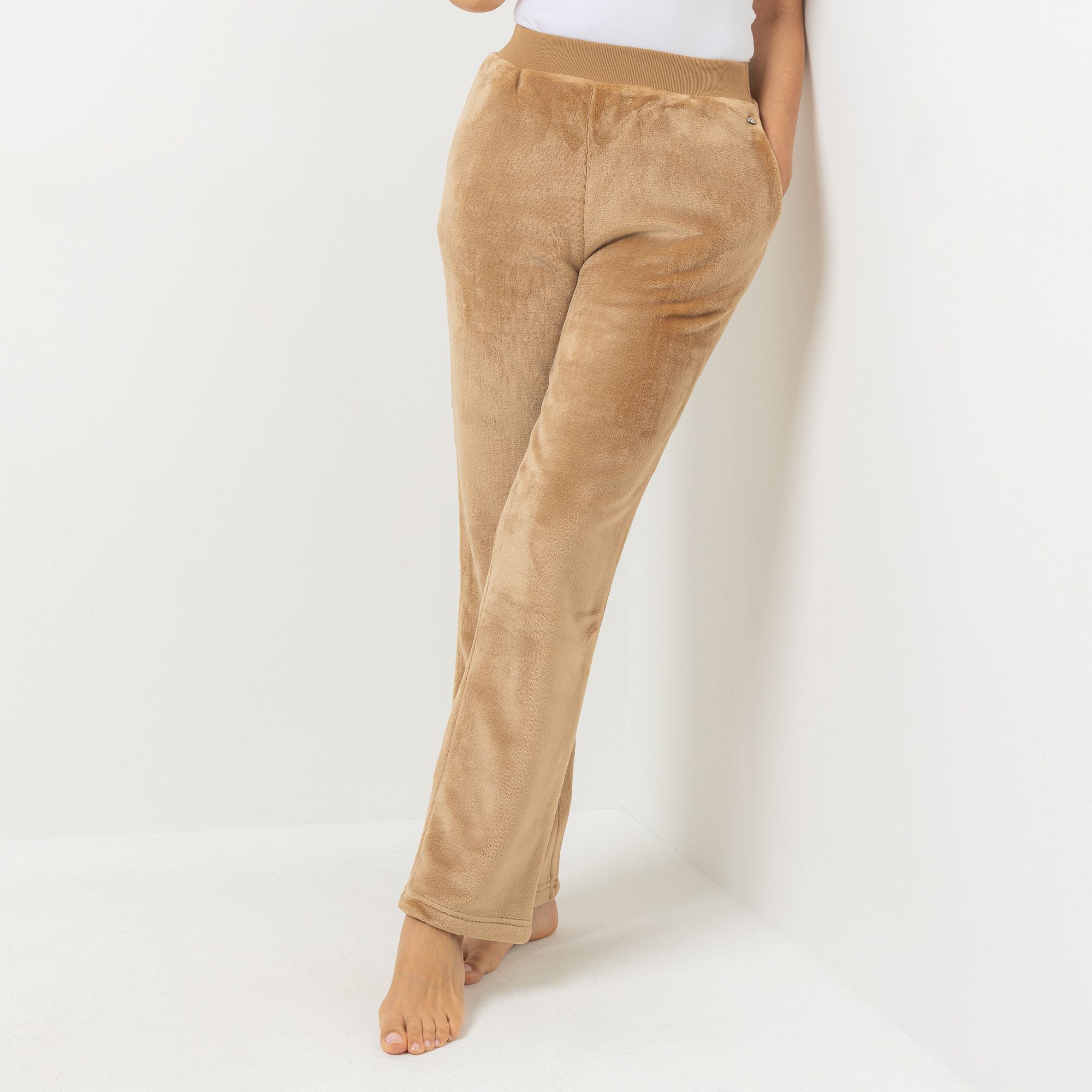 MONT CHALET Damen-Hose uni Mikrofaser Chinchilla Taschen