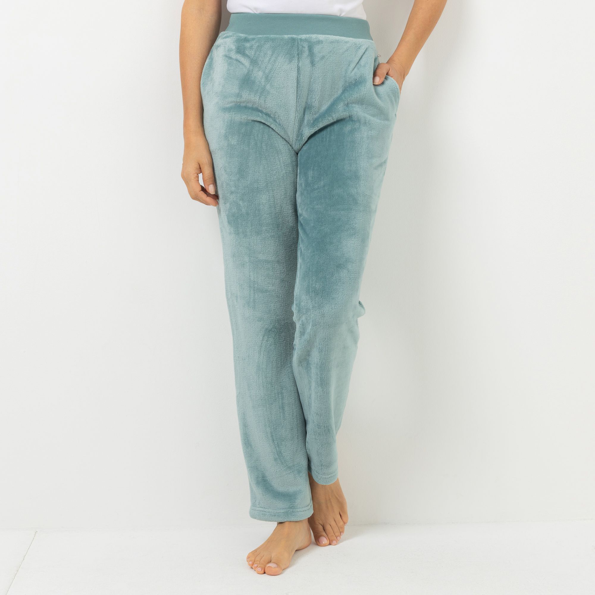 MONT CHALET Damen-Hose uni Mikrofaser Chinchilla Taschen