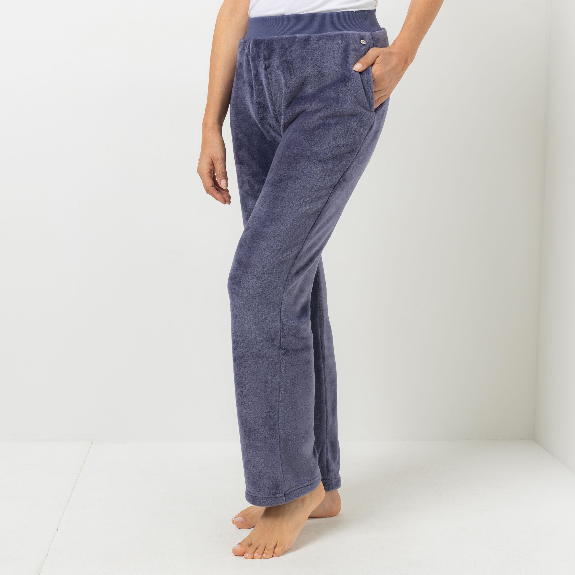 MONT CHALET Damen-Hose uni Mikrofaser Chinchilla Taschen