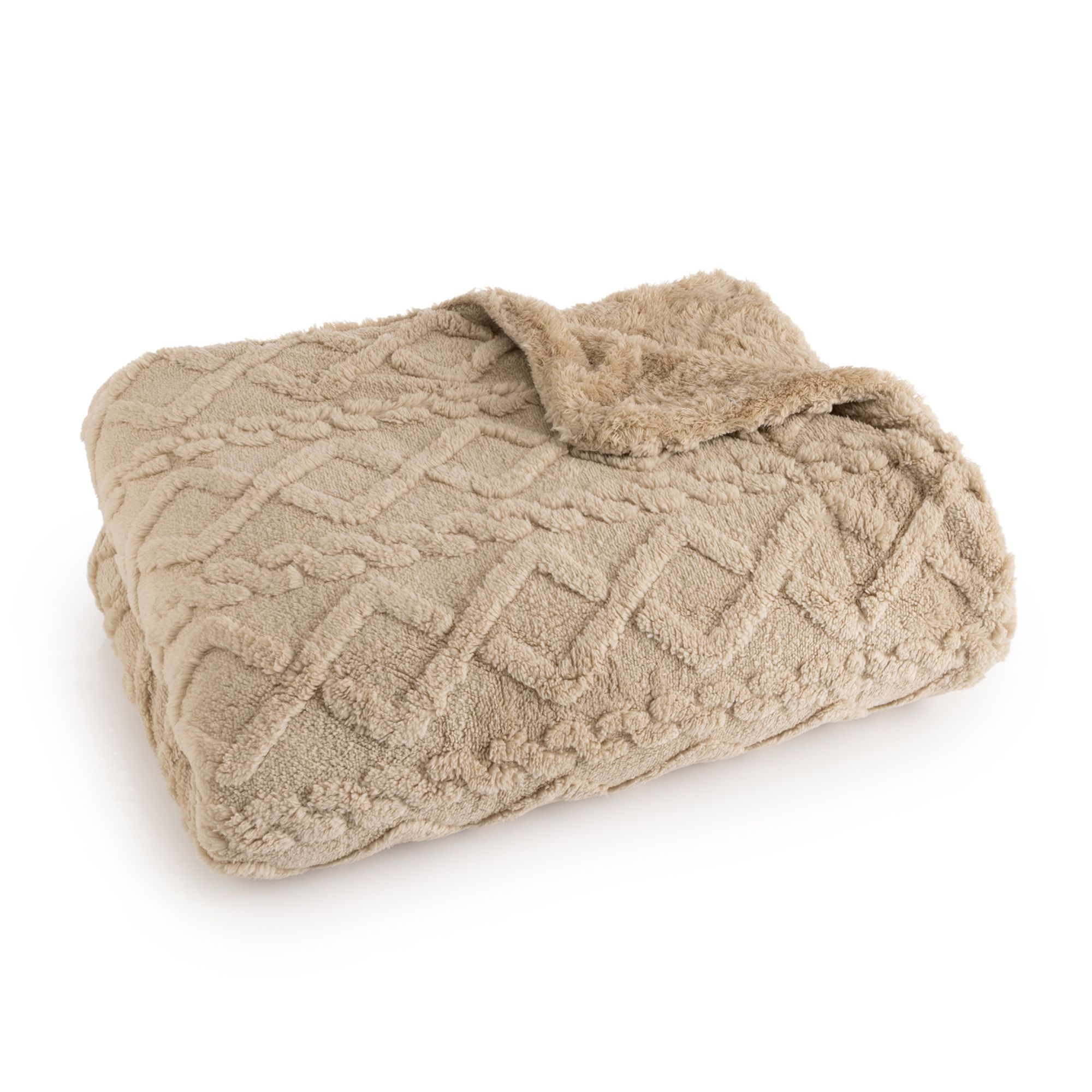 BADIZIO Classic Wendeplaid Jacquard-Design Mikrofaser Plüsch waschbar, 150x200cm