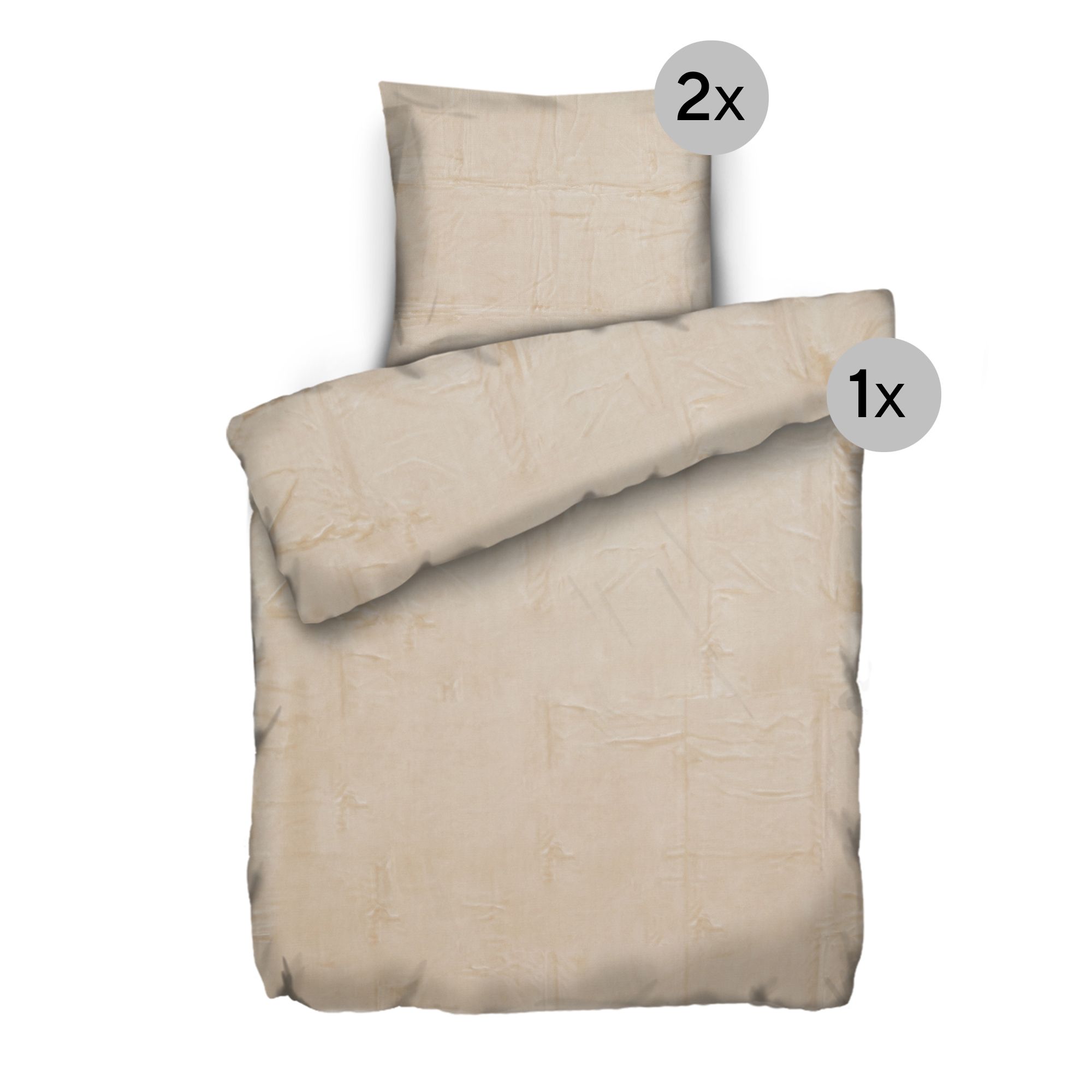 MONT CHALET uni Bettwäsche Übergrößen Mikrofaser Chinchilla Einzelbett, 3tlg.