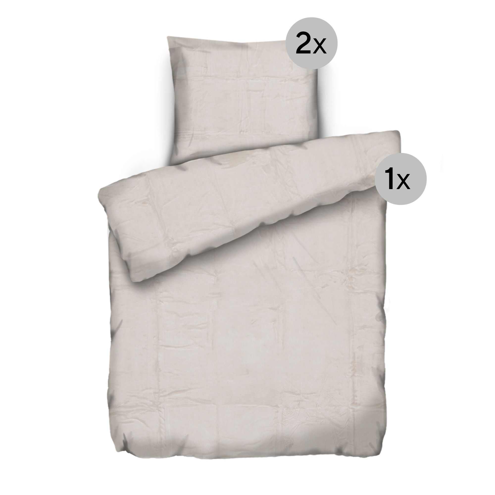 MONT CHALET uni Bettwäsche Übergrößen Mikrofaser Chinchilla Einzelbett, 3tlg.