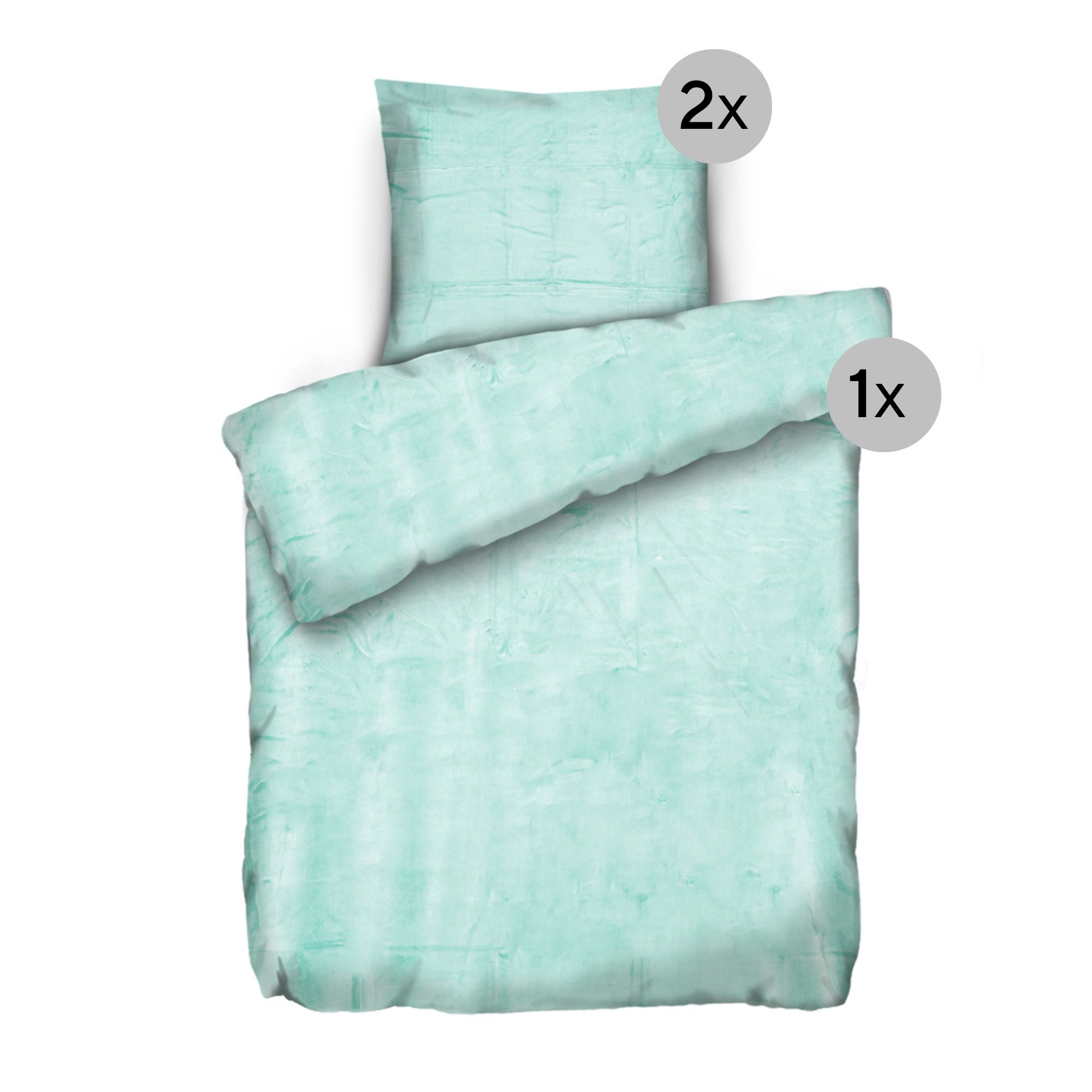MONT CHALET uni Bettwäsche Übergrößen Mikrofaser Chinchilla Einzelbett, 3tlg.