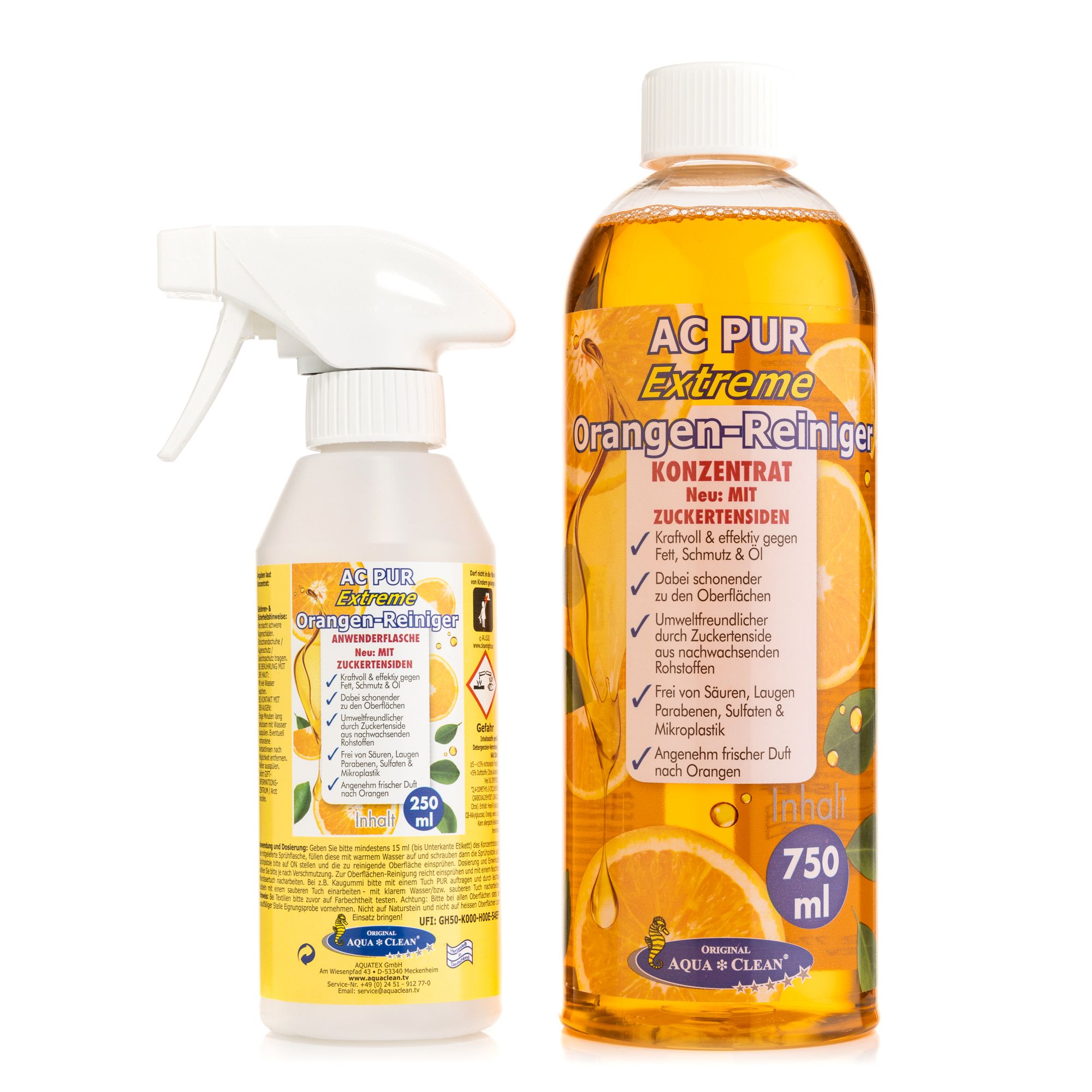AQUA CLEAN PUR Orangenreiniger Konzentrat reinigt kraftvoll 750ml