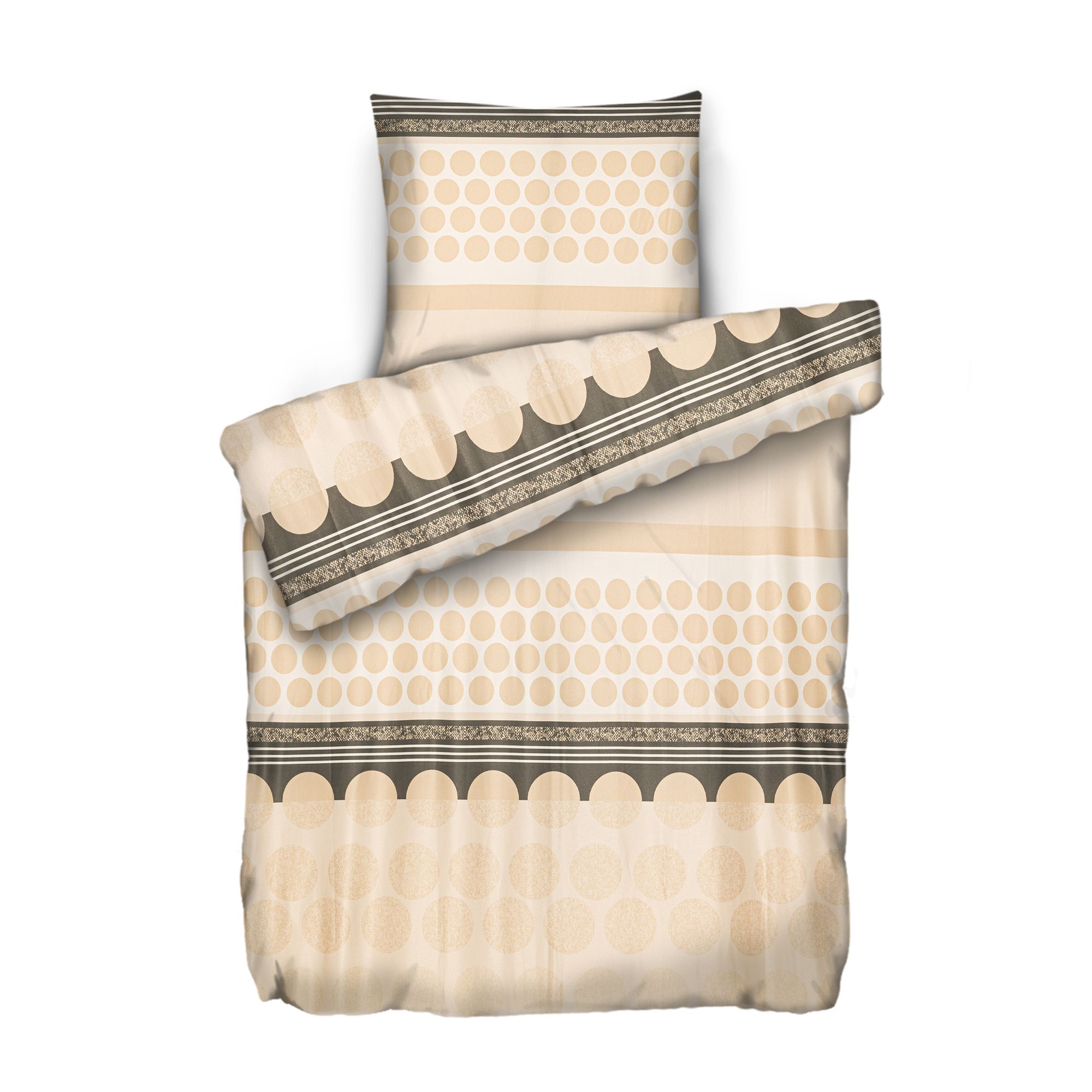 JERYMOOD Bettwäsche Kreise Mikrofaser Jersey Einzelbett, 2tlg.