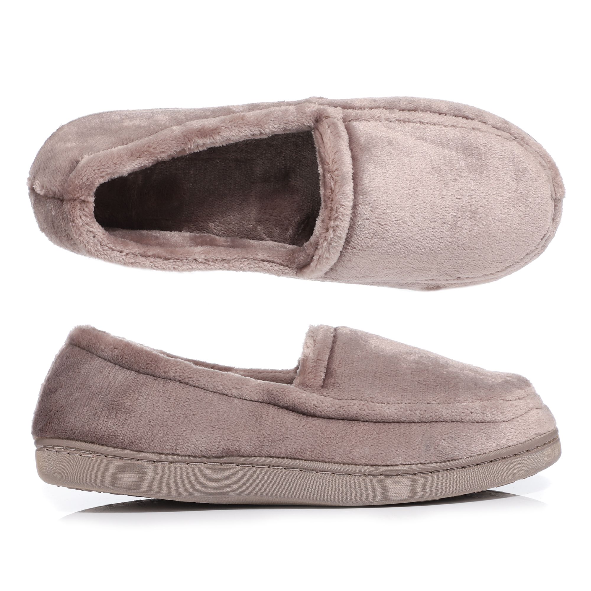 B-Ware MONT CHALET Damen-Hausschuh geschlossene Form Mikrofaser Chinchilla