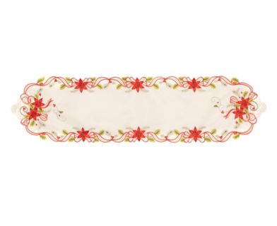 TAVELINO Tischläufer Weihnachtsmotiv Christsterne bestickt, 38x150cm