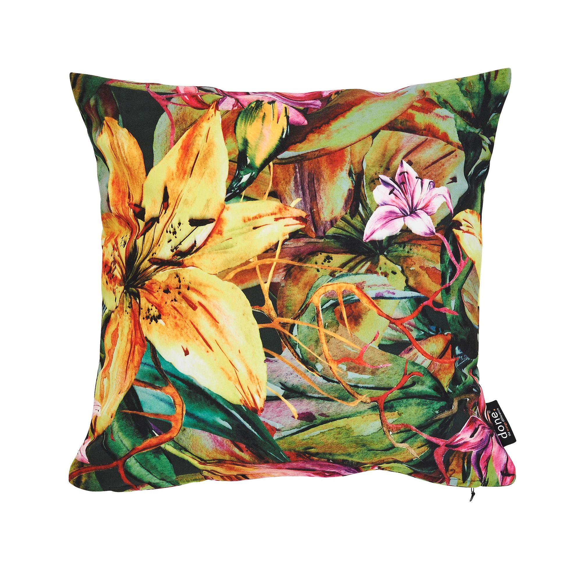 done.® Dekokissenhülle YELLOW LILY Velour-Stoff waschbar