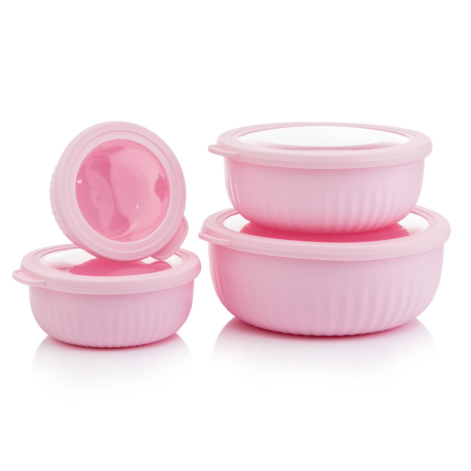 COOK'S ESSENTIALS luftdichte Schüsseln, 4tlg. Set mit Deckeln 360ml, 730ml, 1,25L & 2,2L Volumen