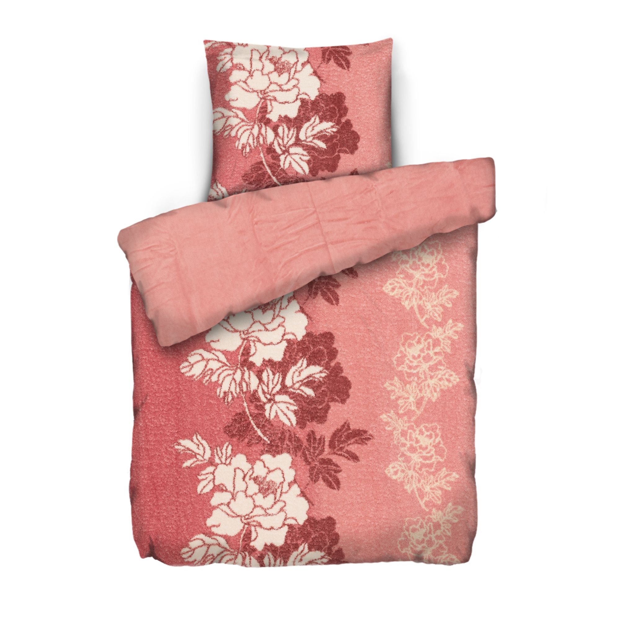 COZEE HOME Wendebettwäsche Blumenranke MF Soft Bouclé Einzelbett, 2tlg.