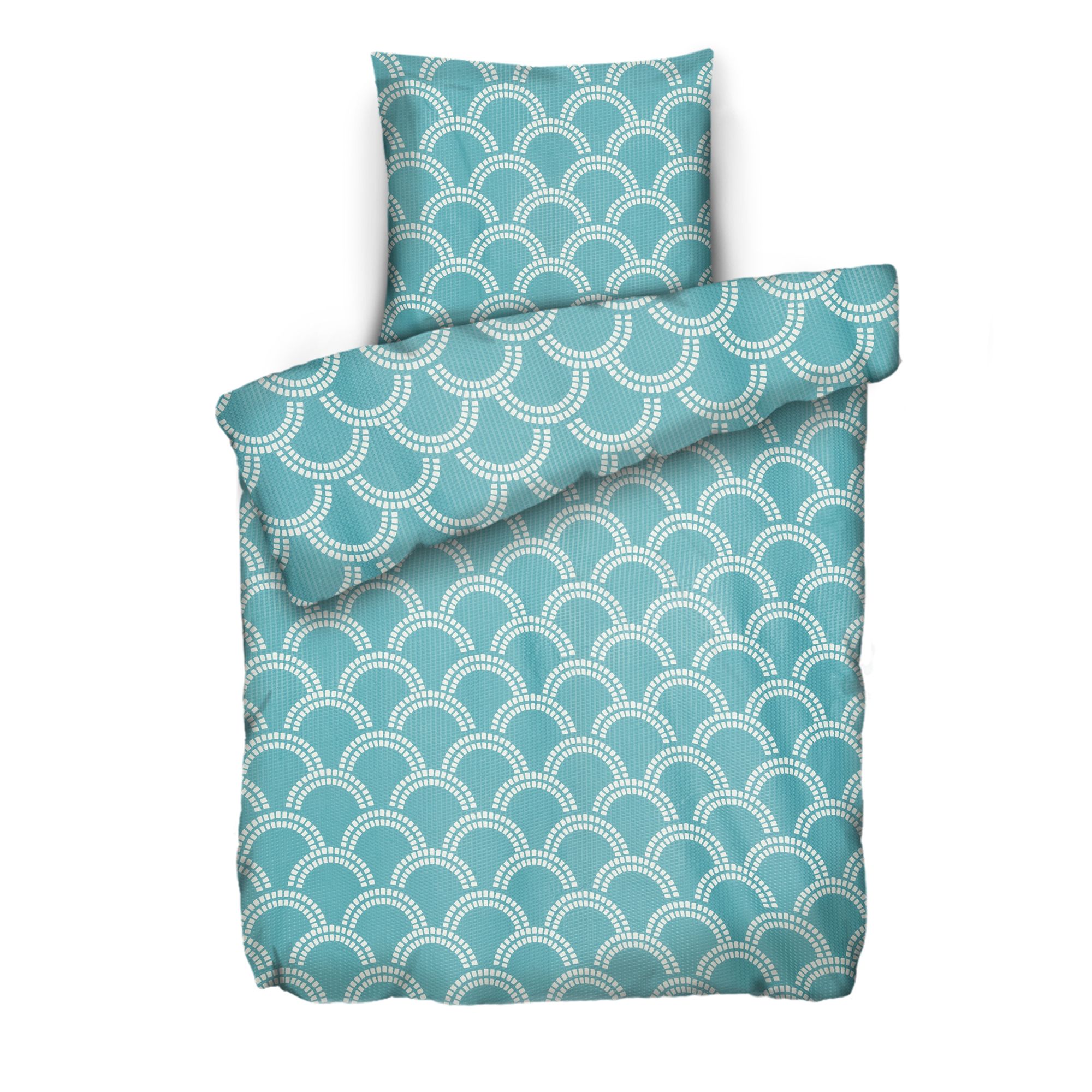 SOFT WAVE Bettwäsche Bögen Mikrofaser Seersucker Einzelbett, 2tlg.