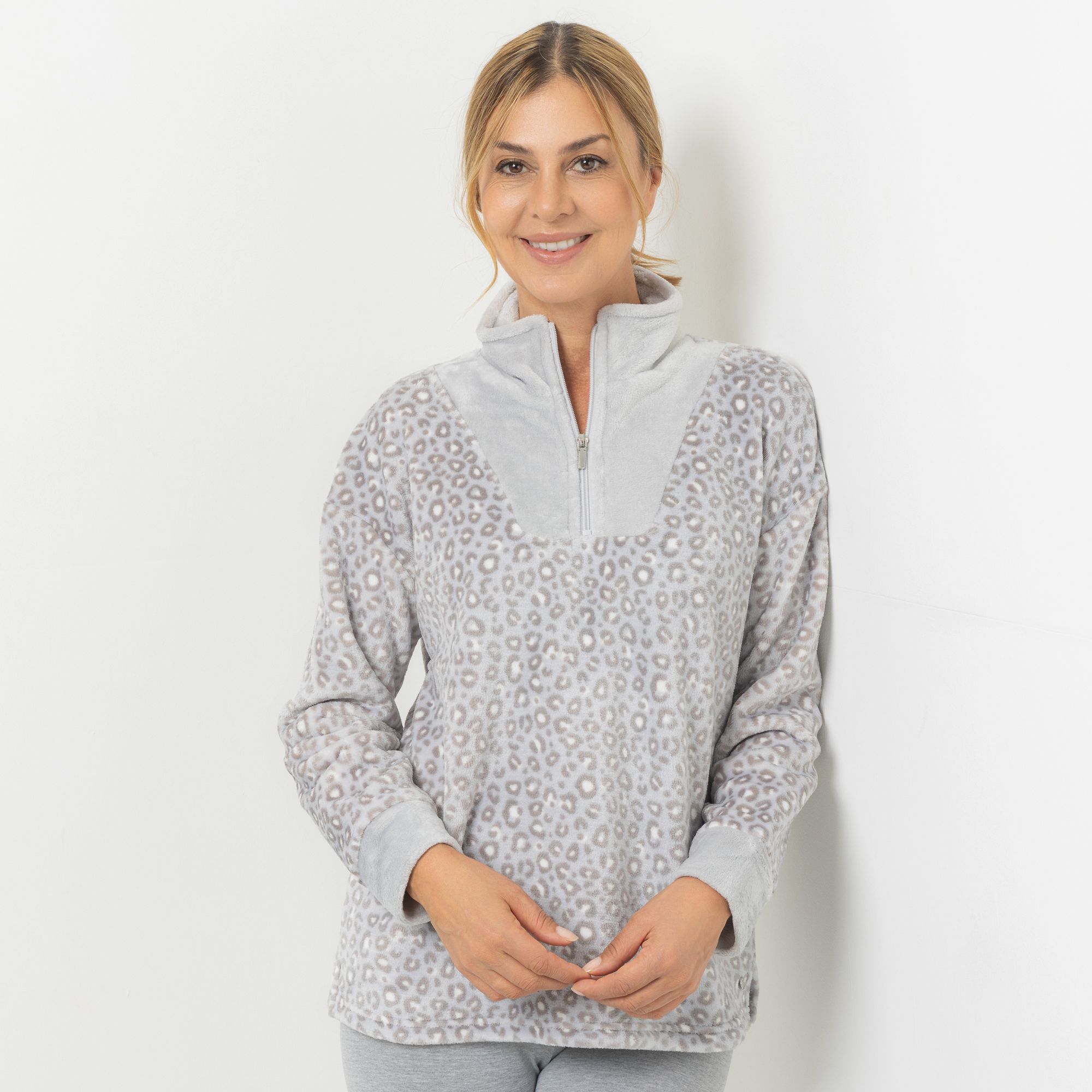 MONT CHALET Damen-Pullover Designauswahl Mikrofaser Chinchilla Troyer-Ausschnitt