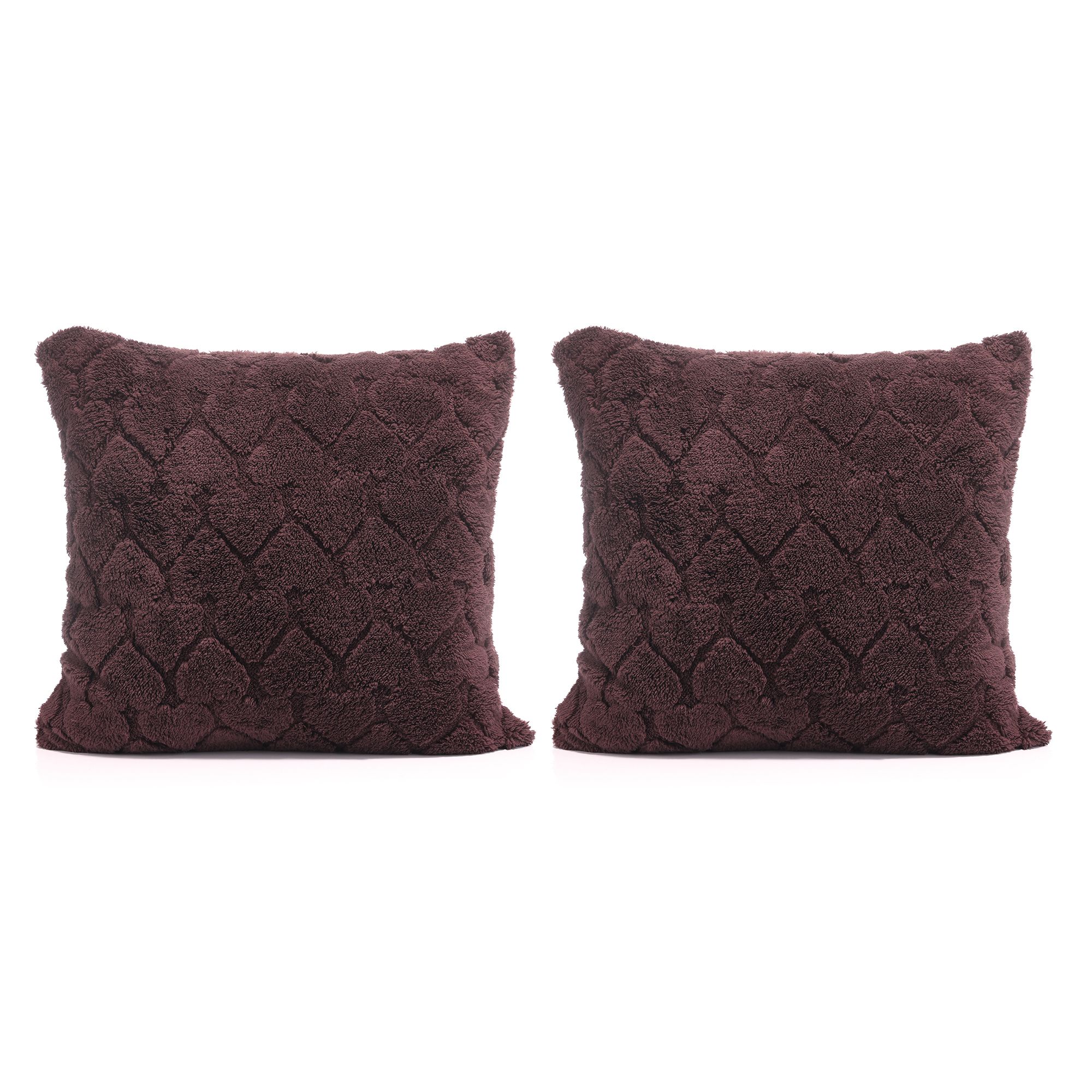 BADIZIO Classic 2 Kissenhüllen Jacquard-Design uni Mikrofaser Plüsch waschbar, ca. 50x50cm