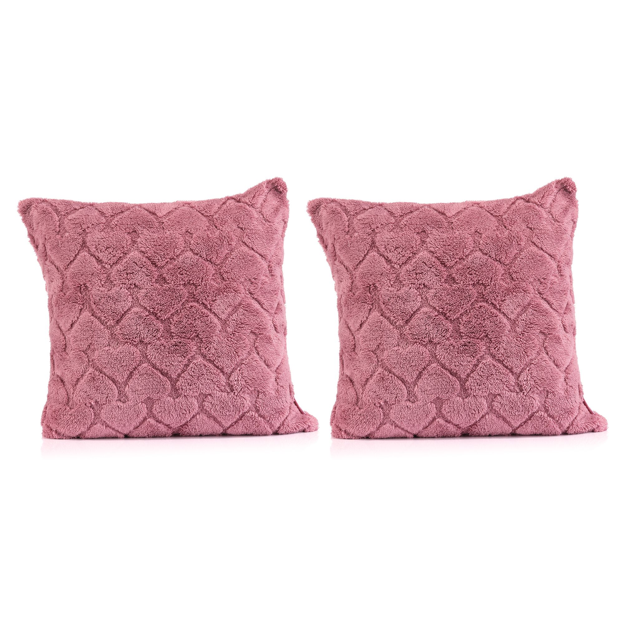 BADIZIO Classic 2 Kissenhüllen Jacquard-Design uni Mikrofaser Plüsch waschbar, ca. 50x50cm