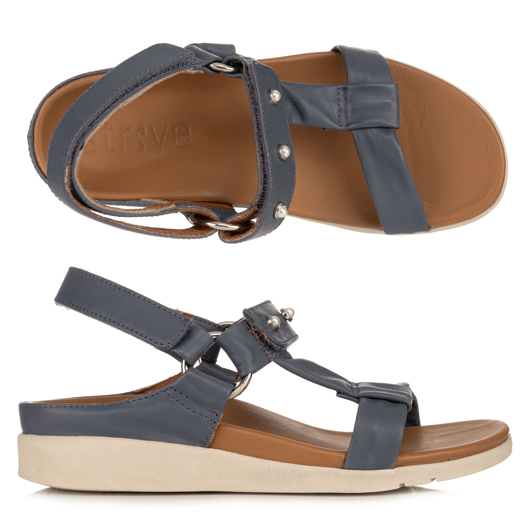 B-Ware STRIVE® Damen-Pantolette echt Leder Innovatives Fußbett