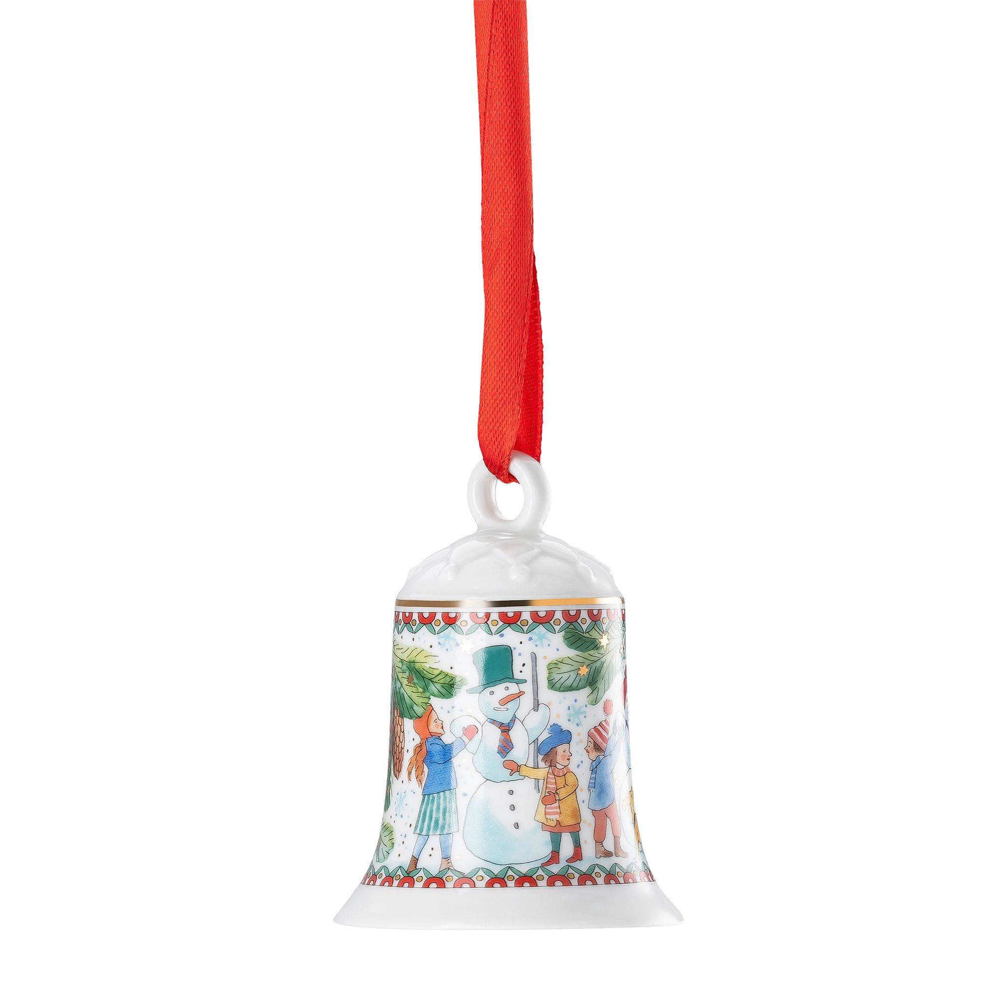 HUTSCHENREUTHER Sammelkollektion 2025 Weihnachtsglocke aus Porzellan, 7cm
