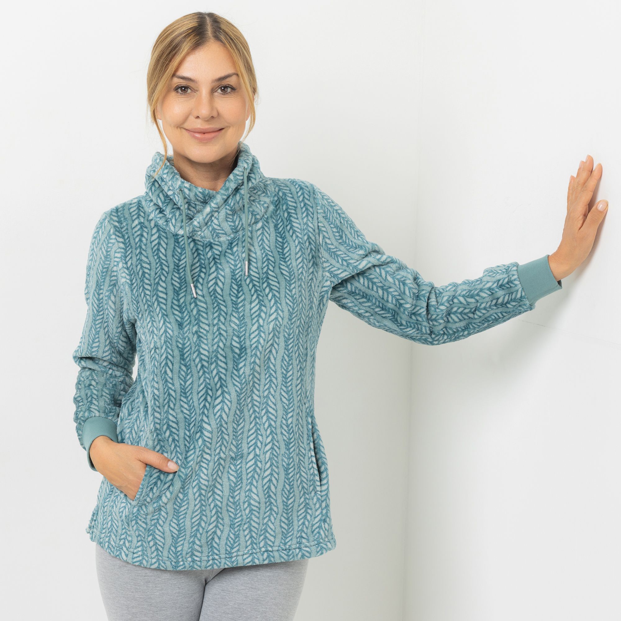 MONT CHALET Damen-Pullover Designauswahl Mikrofaser Chinchilla großer Schalkragen