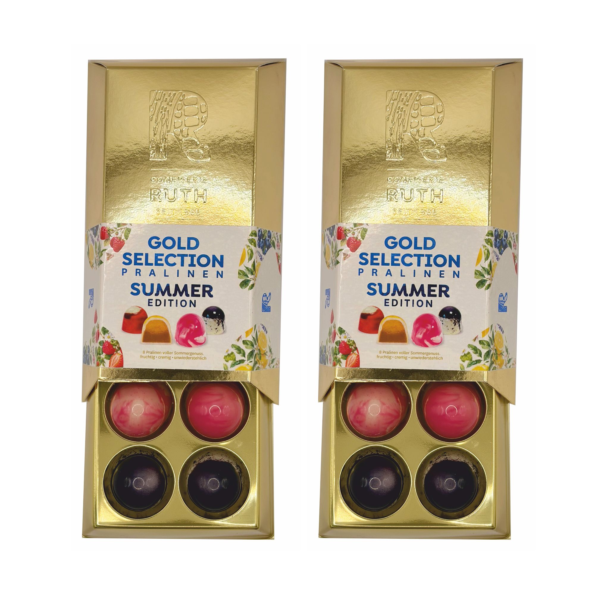 RUTH SCHOKOLADE Gold-Selection-Set Summer Edition 4 versch. Sorten Inhalt 224g