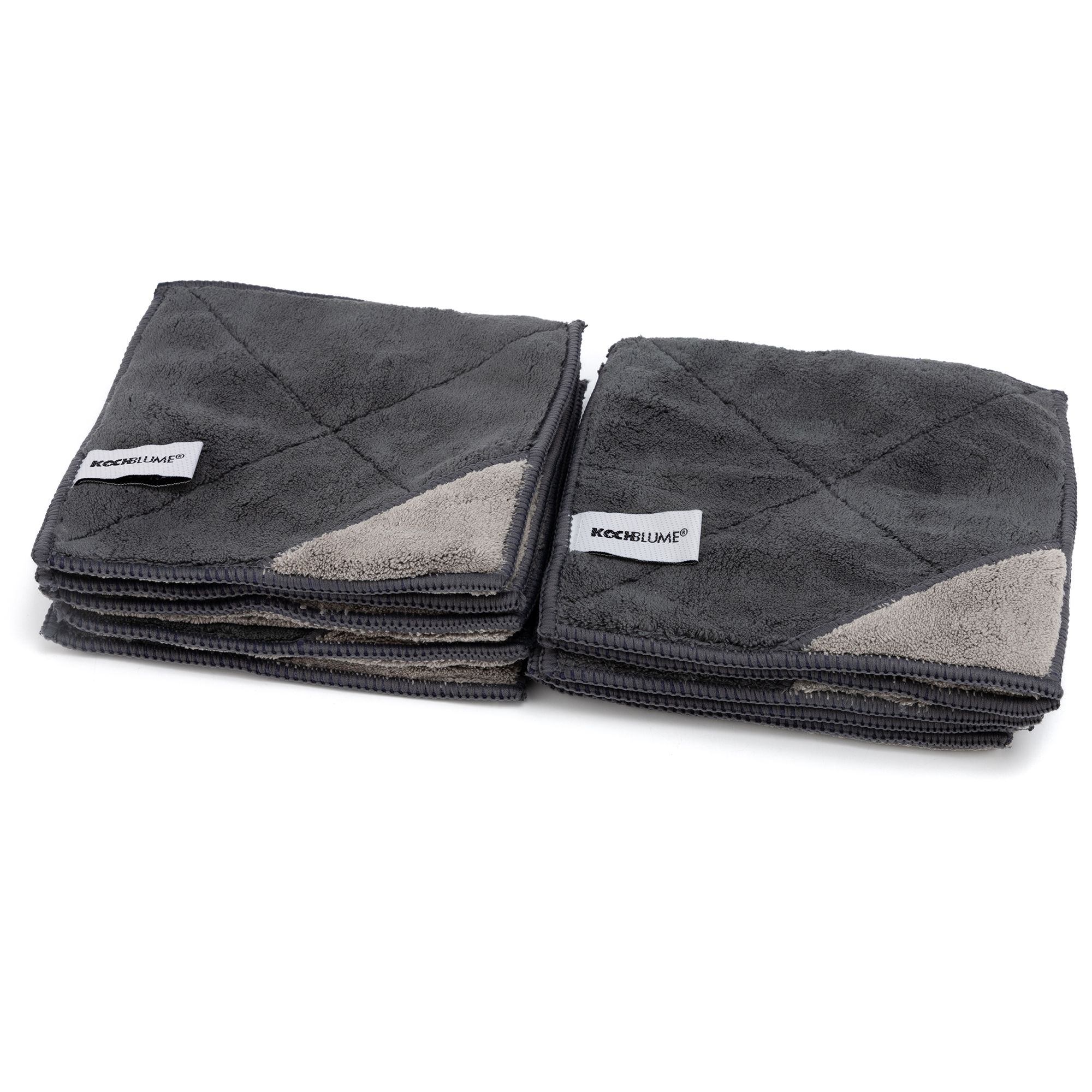 KOCHBLUME® Microfasertuch-Set inkl. integrierter Fingertasche 18x18cm, 10tlg.