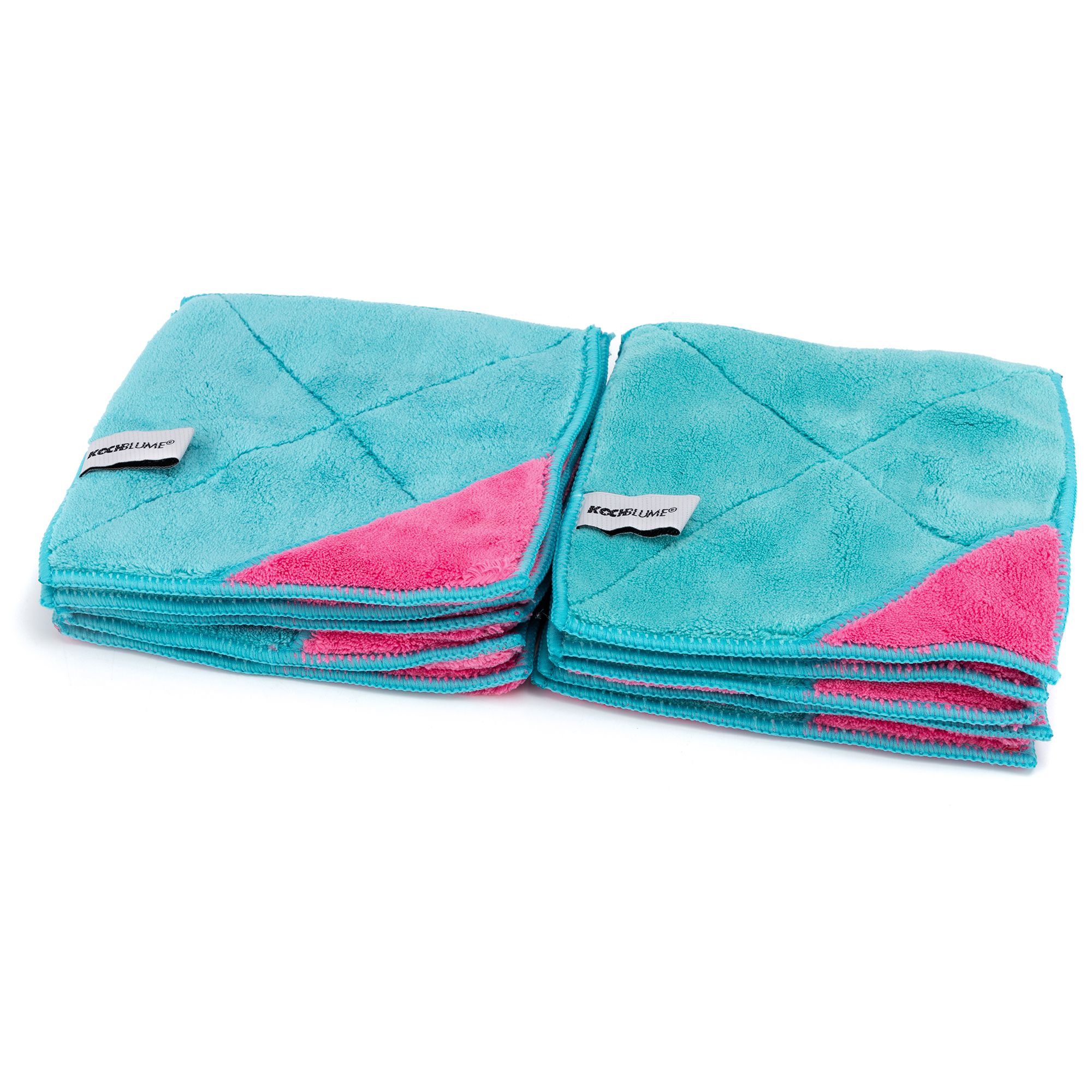 KOCHBLUME® Microfasertuch-Set inkl. integrierter Fingertasche 18x18cm, 10tlg.