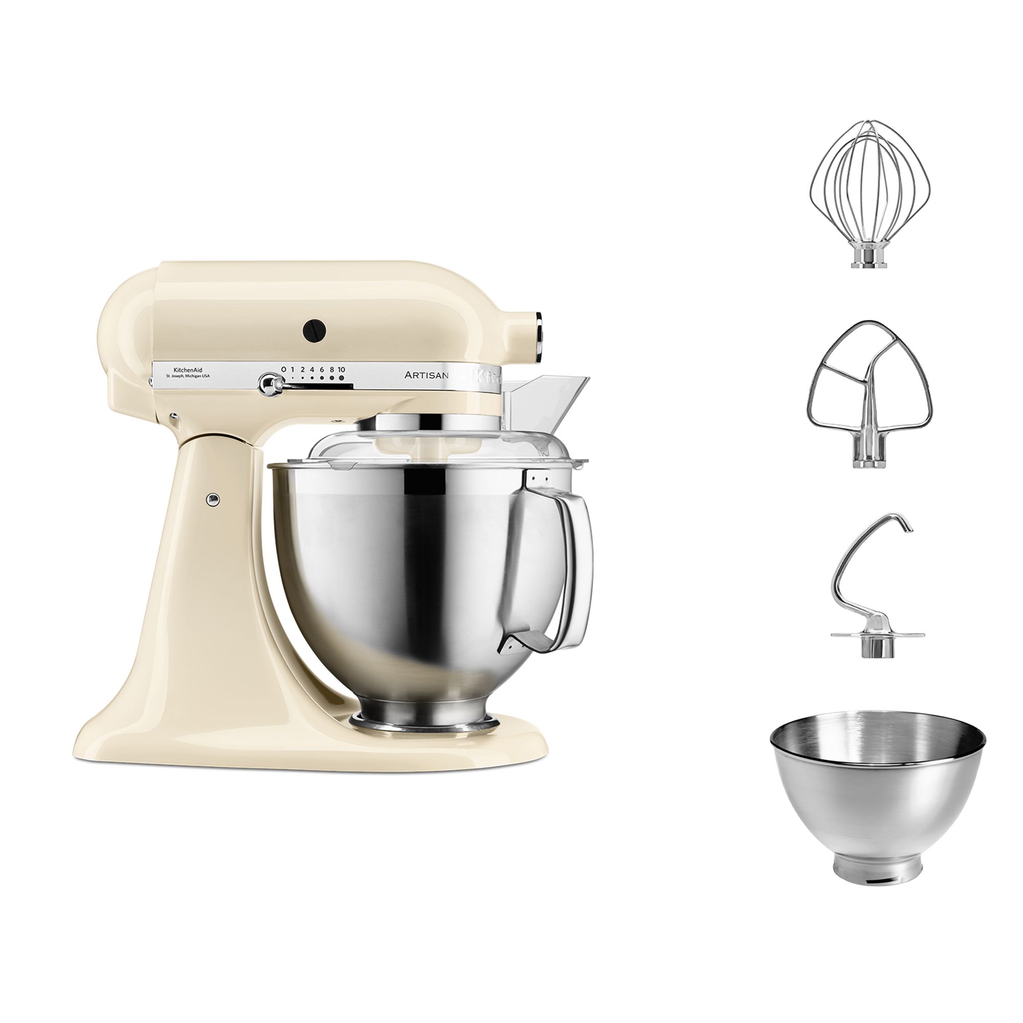 KITCHENAID® 5KSM185PS Artisan Premium 4,8L Küchenmaschine Edelstahlwerkzeuge