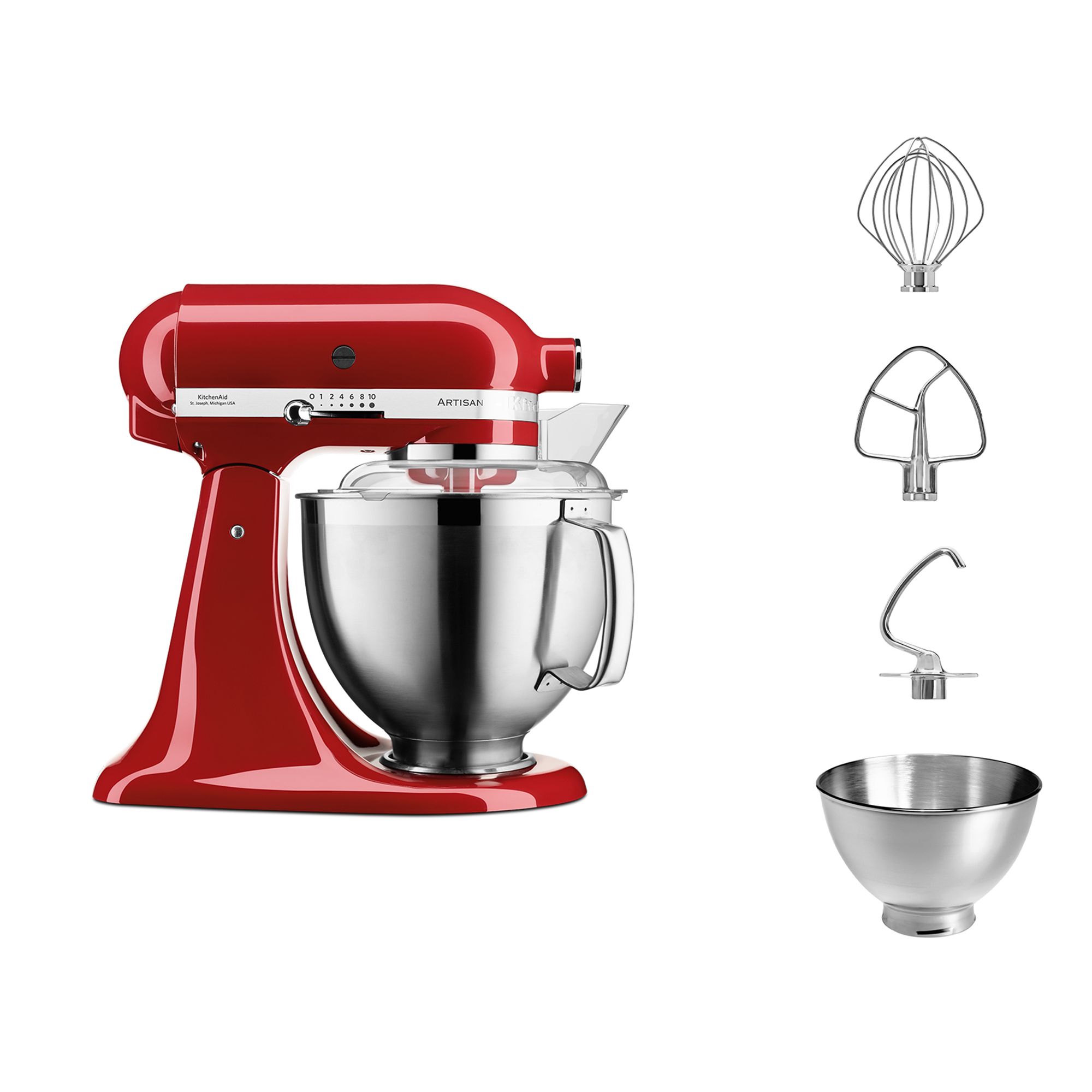KITCHENAID® 5KSM185PS Artisan Premium 4,8L Küchenmaschine Edelstahlwerkzeuge